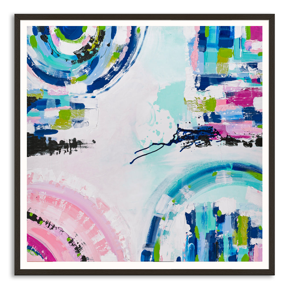 Port Melbourne Spirit print by Ani Ipradjian – abstract Australian coastal artwork inspired by Melbourne’s city-meets-sea landscape, featuring bold colours and beach motifs.