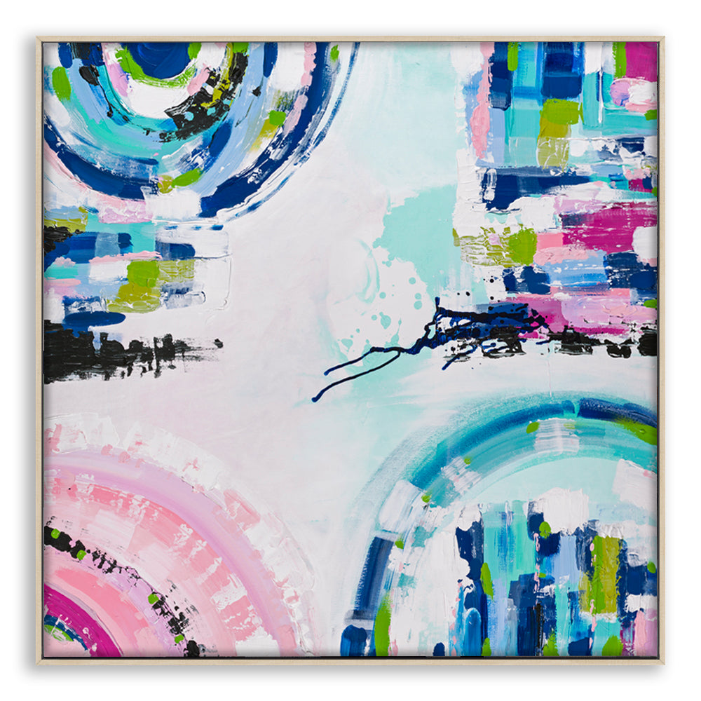 Port Melbourne Spirit print by Ani Ipradjian – abstract Australian coastal artwork inspired by Melbourne’s city-meets-sea landscape, featuring bold colours and beach motifs.