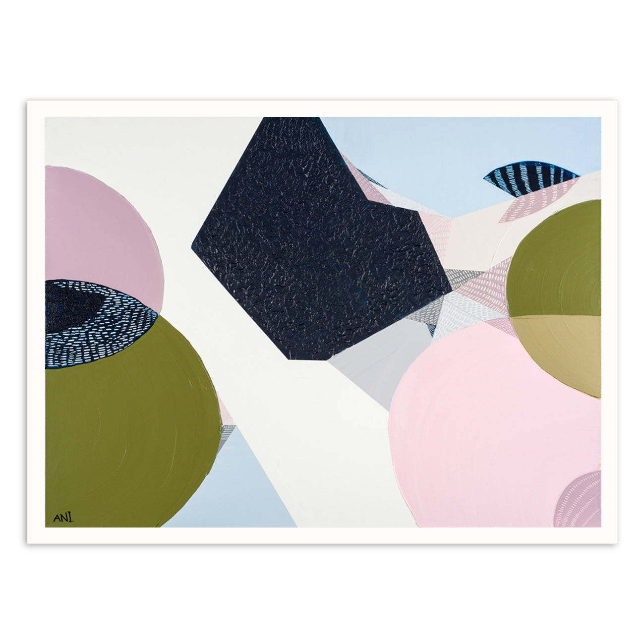 Bondi Love 2 – coastal art print by Ani Ipradjian capturing the textures, colours, and cultural energy of Sydney’s Bondi Beach, perfect for international collectors of Australian coastal artwork.