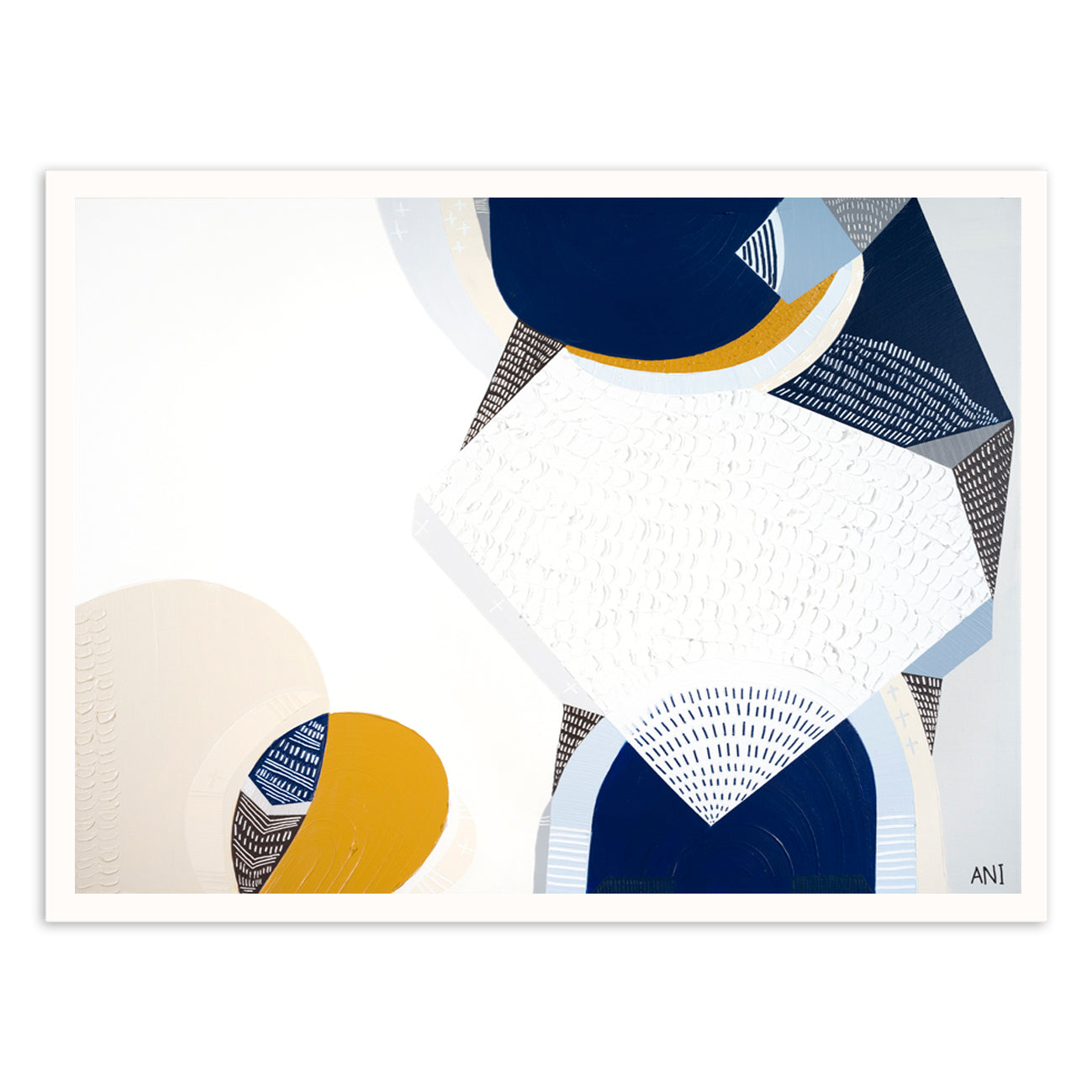 Abstract coastal painting of the 12 Apostles along the Great Ocean Road under a starry night sky, inspired by the Milky Way. Features deep blues, earthy tones, and textured brushwork. Created by Melbourne-based artist Ani Ipradjian to capture the beauty of Australia's natural coastal landmarks.