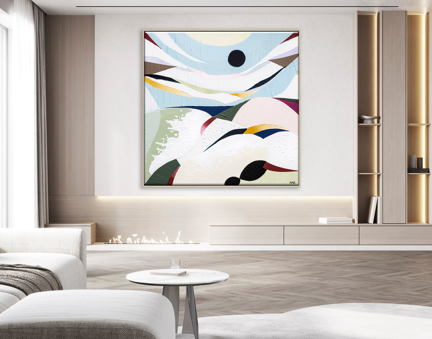 Rip Curl Bells Beach abstract painting by Melbourne artist Ani Ipradjian, inspired by Australia’s famous surf coast. Features textured ocean blues, crashing waves, and dynamic rip curls, capturing the power and beauty of Bells Beach. Perfect for Australian art collectors, coastal art lovers, and surf-inspired interiors.