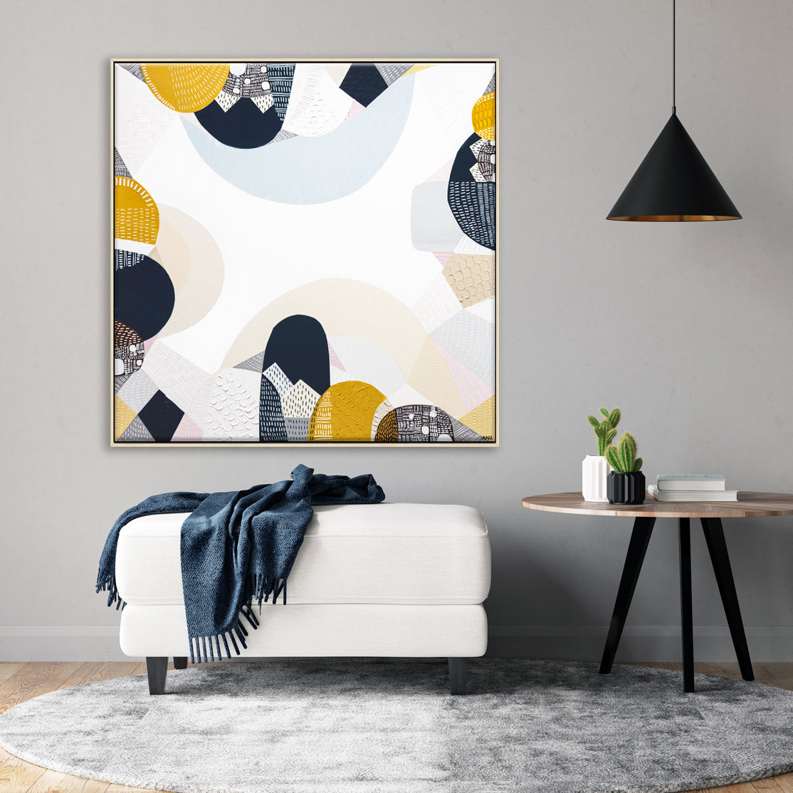 Blue Mountains Tour painting and Print by Australian artist Ani Ipradjian – abstract landscape wall art inspired by Sydney’s Blue Mountains, Echo Point, and the Three Sisters. Featuring eucalyptus blues, earthy tones, and textured layers, this artwork is perfect for nature lovers, art collectors, and interior designers worldwide. Contemporary Australian art with free shipping Australia-wide and international delivery available.