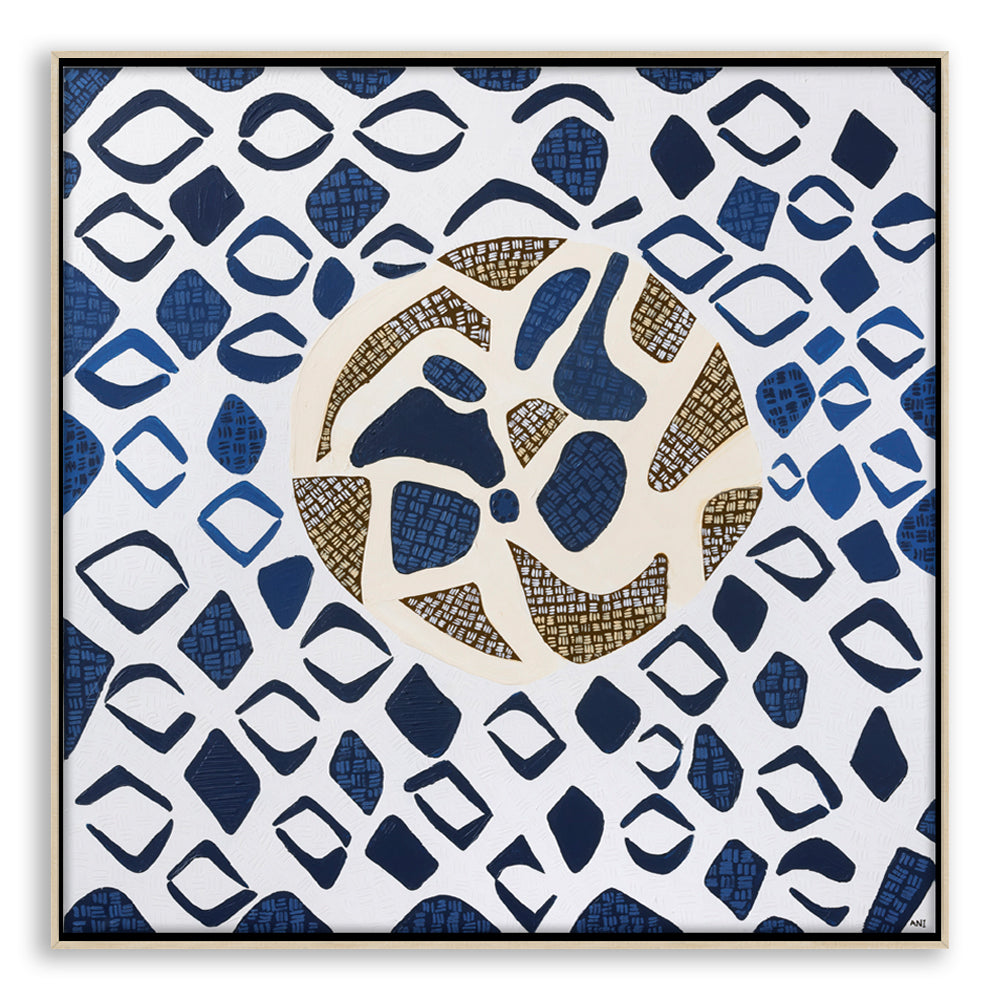 "South Pacific Ocean" – Original abstract ocean painting by Australian artist Ani Ipradjian, featuring textured blue tones inspired by the Pacific coastline east of Australia.