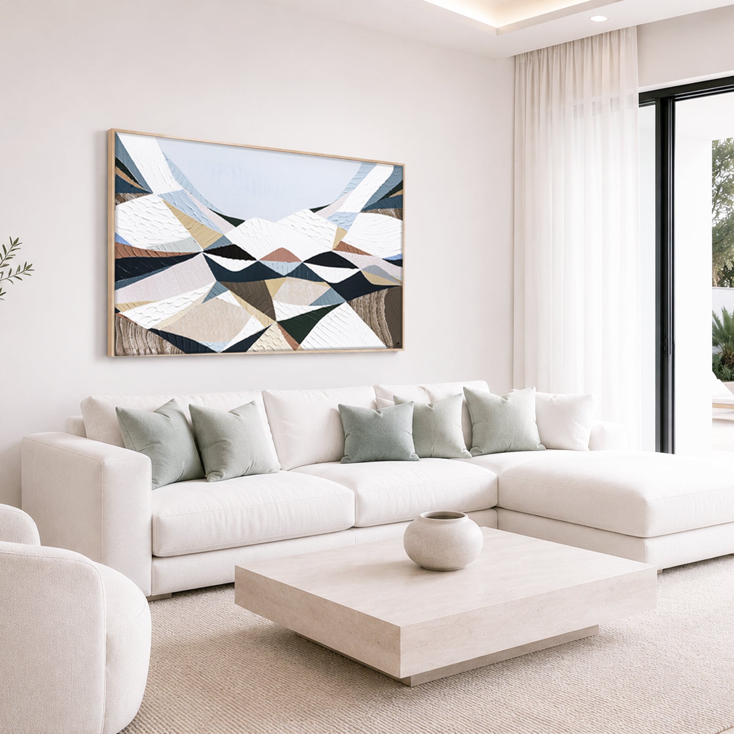 The Great Divide by Ani Ipradjian, Melbourne-based Australian artist, contemporary Australian abstract mountain landscape artwork inspired by the Great Dividing Range. Original textured acrylic and mixed media painting and fine art print featuring earthy browns, sage greens, and layered natural textures that celebrate Australia's iconic mountain ranges and native bushland. Luxury Australian wall art for modern, contemporary, coastal, and designer interiors, perfect for living rooms, dining rooms, offices, h
