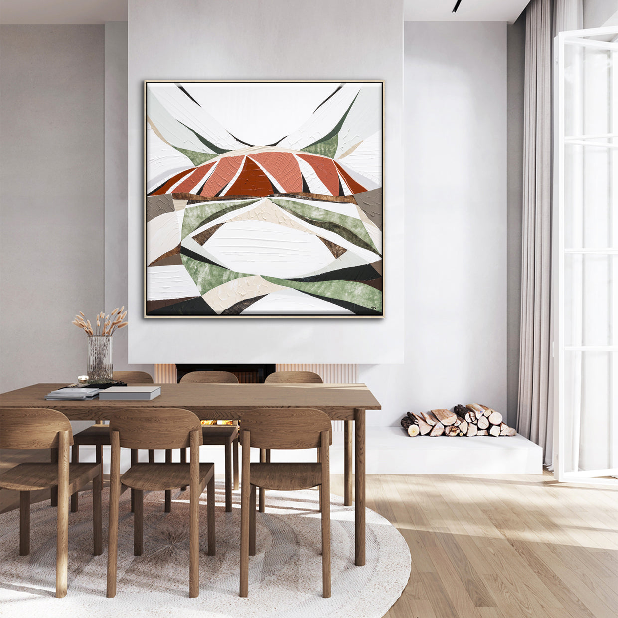 Uluru Dreams painting by Australian artist Ani Ipradjian, inspired by Uluru in Central Australia. Abstract landscape artwork featuring rich red, gold, and sandstone tones with textured layers, evoking the beauty of rain over Uluru. Perfect for collectors and interior decorators seeking authentic Australian outback art, available worldwide.