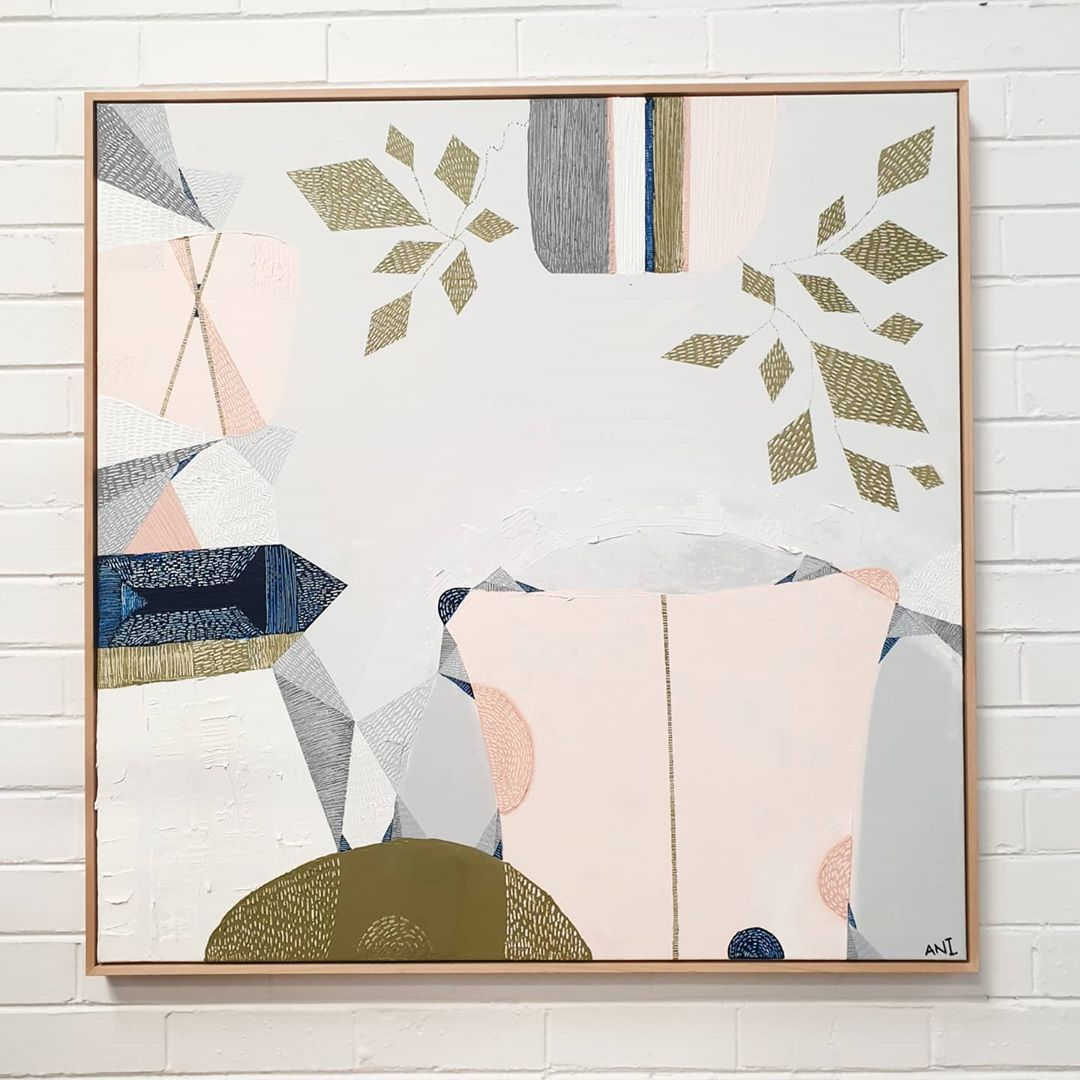 "Urban Melbourne print by Ani Ipradjian – as seen on The Block 2019. Abstract Australian art inspired by 70s interiors and Melbourne city design. Perfect for art collectors and Australian home decor."