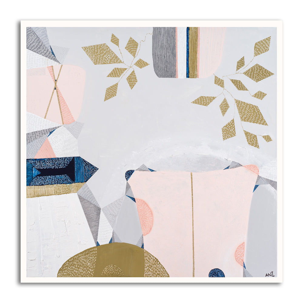 "Urban Melbourne print by Ani Ipradjian – as seen on The Block 2019. Abstract Australian art inspired by 70s interiors and Melbourne city design. Perfect for art collectors and Australian home decor."