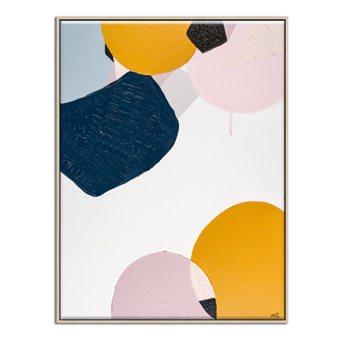 "Noosa Heads 2" print by Australian artist Ani Ipradjian – abstract coastal artwork inspired by the beaches and marine life of Noosa, featuring rich blues and fluid textures for modern coastal interiors.