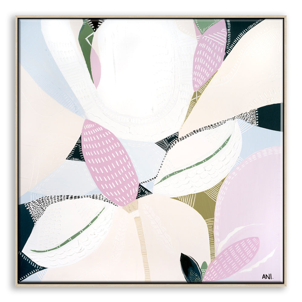 "Wild Flower Love print by Ani Ipradjian. Australian abstract floral print inspired by native wildflowers like Banksia. Ideal for botanical art lovers and interior decorators seeking modern Australian prints."
