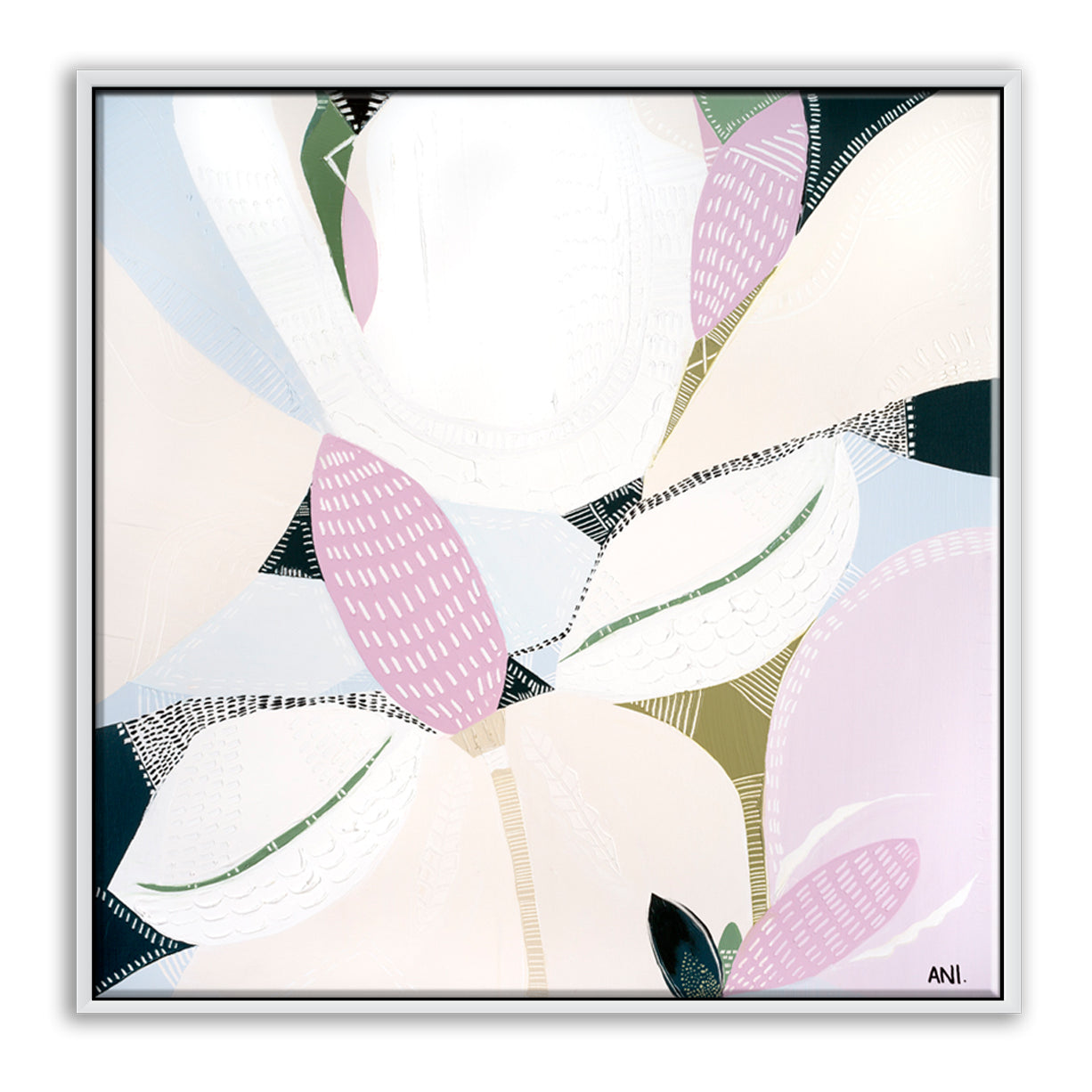 "Wild Flower Love print by Ani Ipradjian. Australian abstract floral print inspired by native wildflowers like Banksia. Ideal for botanical art lovers and interior decorators seeking modern Australian prints."