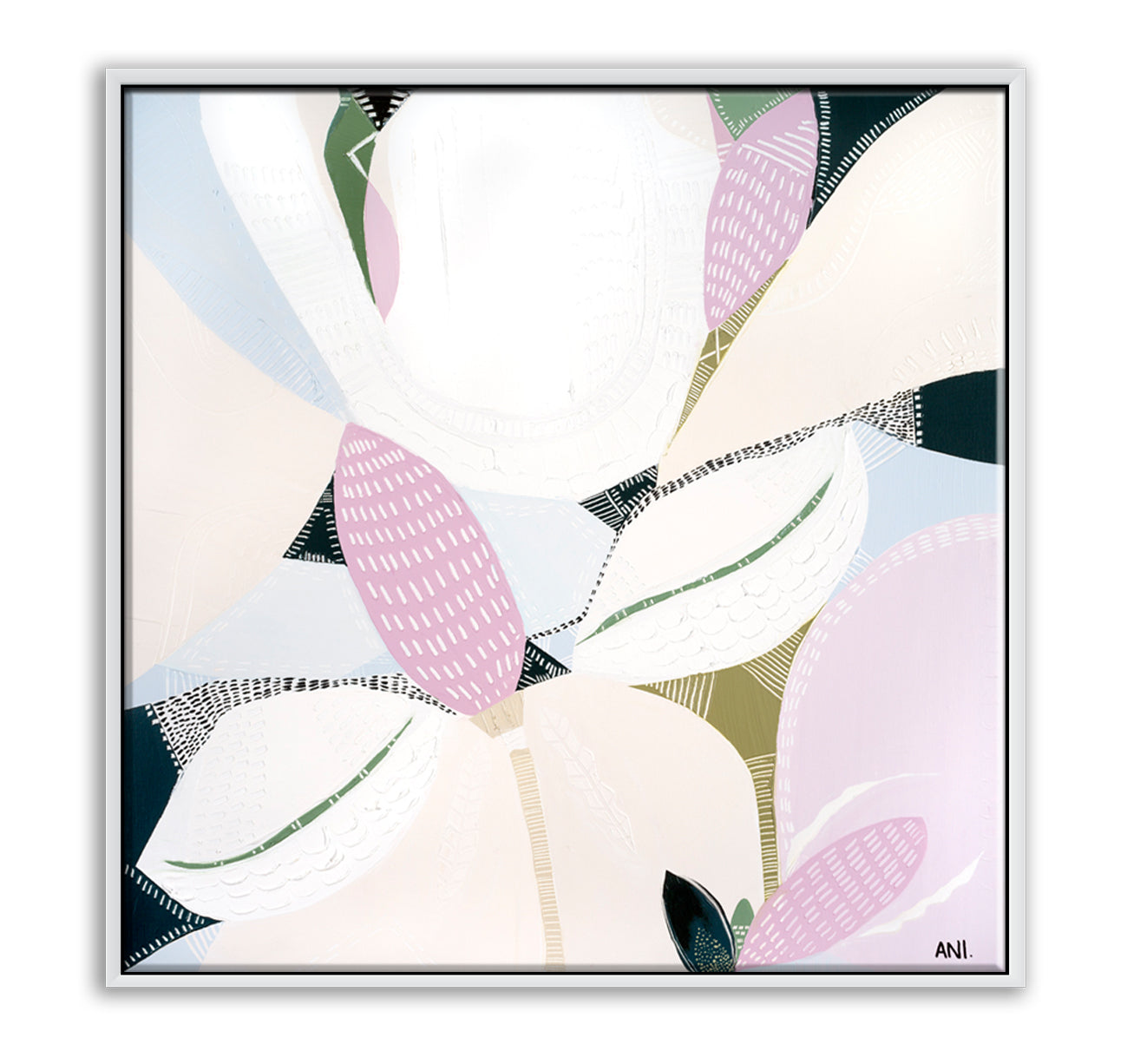 "Wild Flower Love print by Ani Ipradjian. Australian abstract floral print inspired by native wildflowers like Banksia. Ideal for botanical art lovers and interior decorators seeking modern Australian prints."