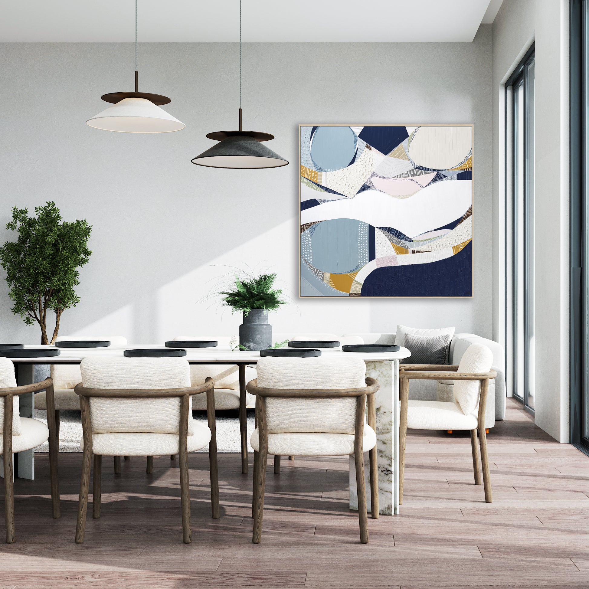 "Yarra River" – Original abstract painting by Australian artist Ani Ipradjian, inspired by Melbourne’s iconic river, blending urban energy with natural beauty in layered textures and reflective tones.
