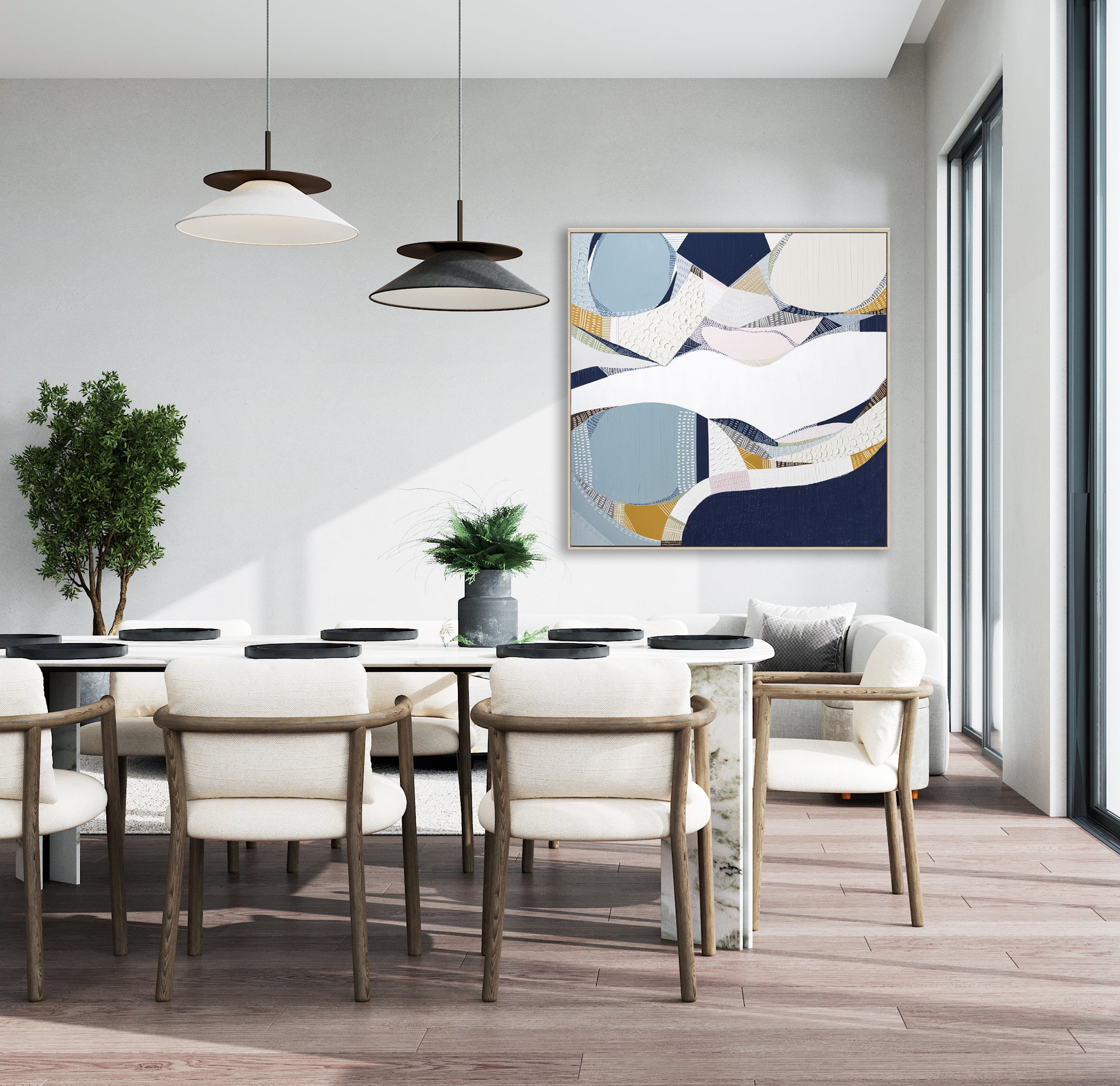 "Yarra River" – Original abstract painting by Australian artist Ani Ipradjian, inspired by Melbourne’s iconic river, blending urban energy with natural beauty in layered textures and reflective tones.