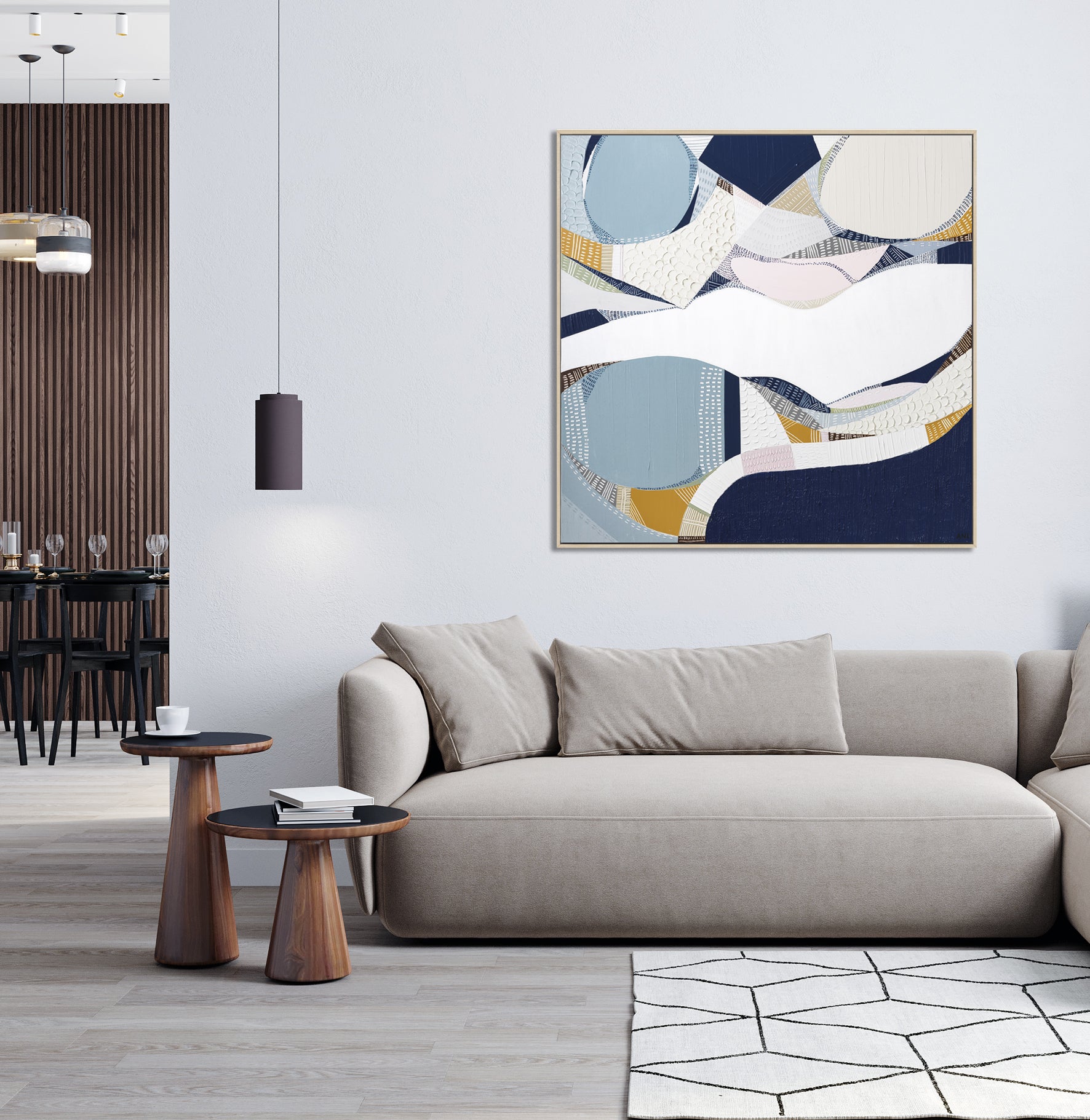 "Yarra River" – Original abstract painting by Australian artist Ani Ipradjian, inspired by Melbourne’s iconic river, blending urban energy with natural beauty in layered textures and reflective tones.
