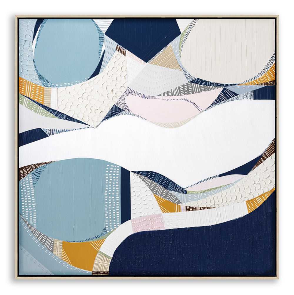 "Yarra River" – Original abstract painting by Australian artist Ani Ipradjian, inspired by Melbourne’s iconic river, blending urban energy with natural beauty in layered textures and reflective tones.