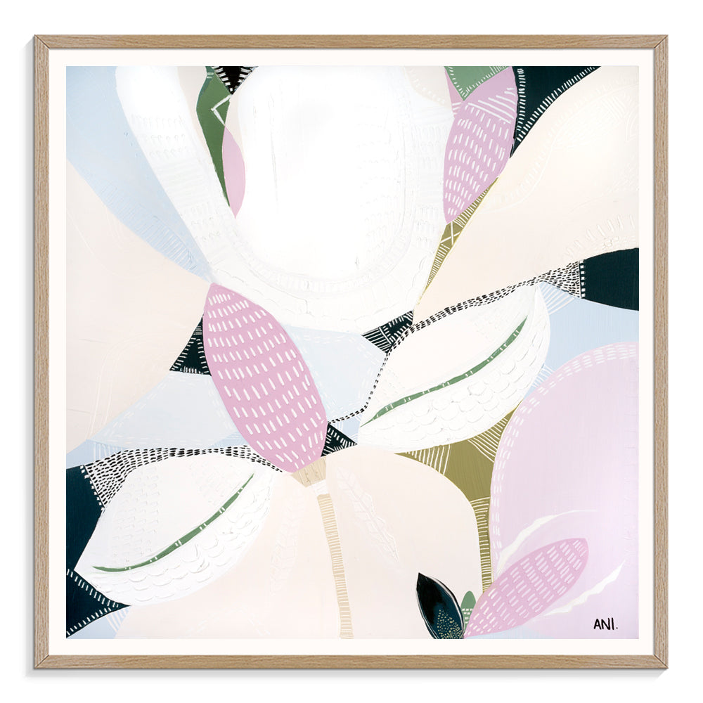 "Wild Flower Love print by Ani Ipradjian. Australian abstract floral print inspired by native wildflowers like Banksia. Ideal for botanical art lovers and interior decorators seeking modern Australian prints."