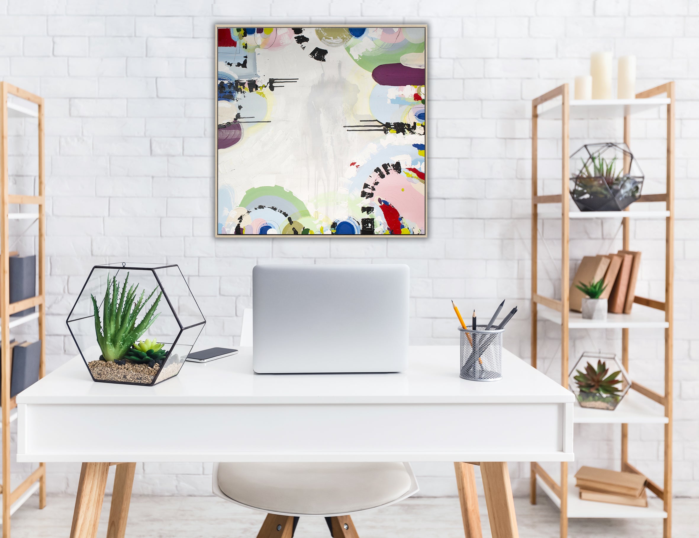 "Albert Park Love abstract art print by Australian artist Ani Ipradjian – pastel and dark tones inspired by Melbourne’s Albert Park sunsets and lake view"