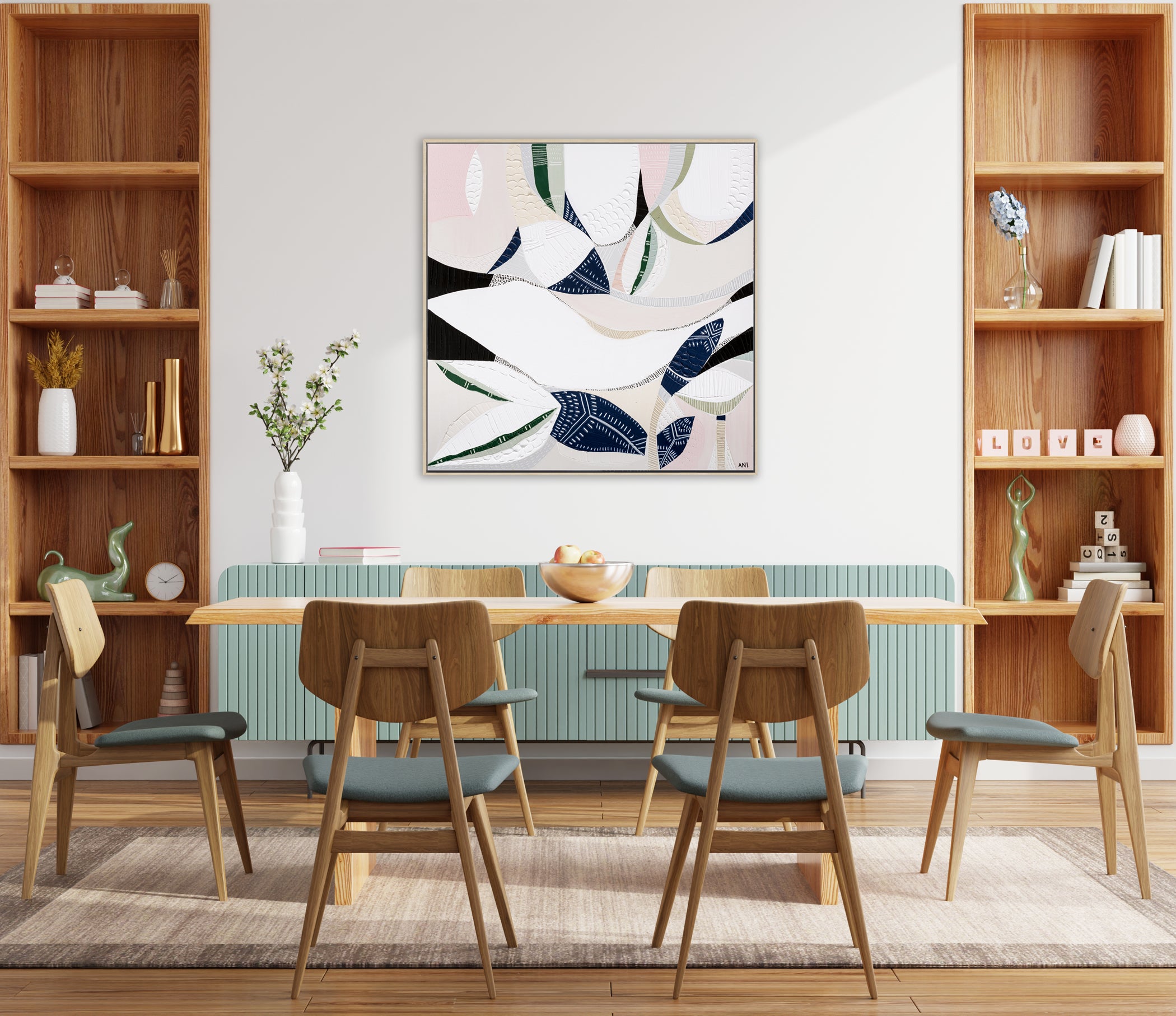 "Australian Wild Flower 2" – Original floral painting by Australian artist Ani Ipradjian, featuring abstract native wildflowers and textured earth tones, similar to the artwork featured on The Block 2022.