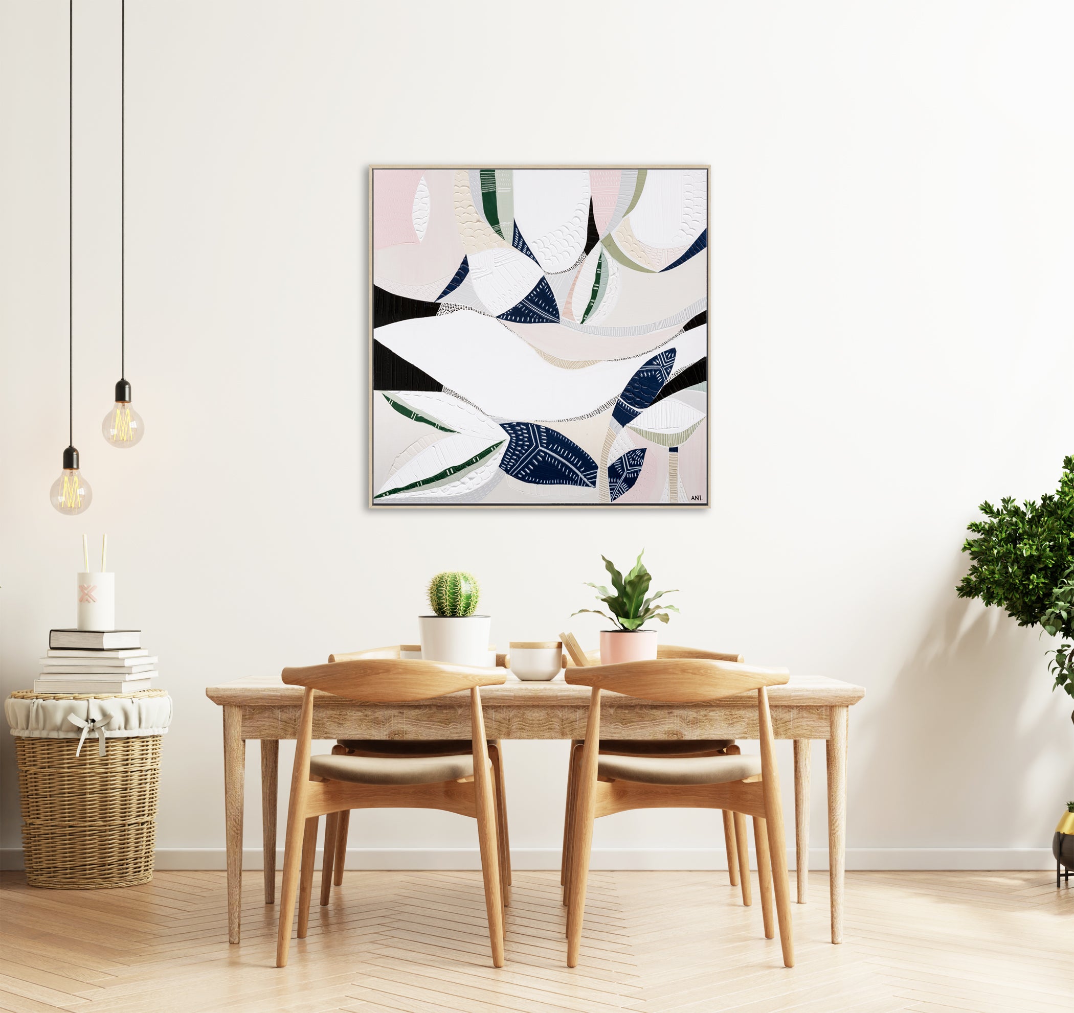"Australian Wild Flower 2" – Original floral painting by Australian artist Ani Ipradjian, featuring abstract native wildflowers and textured earth tones, similar to the artwork featured on The Block 2022.
