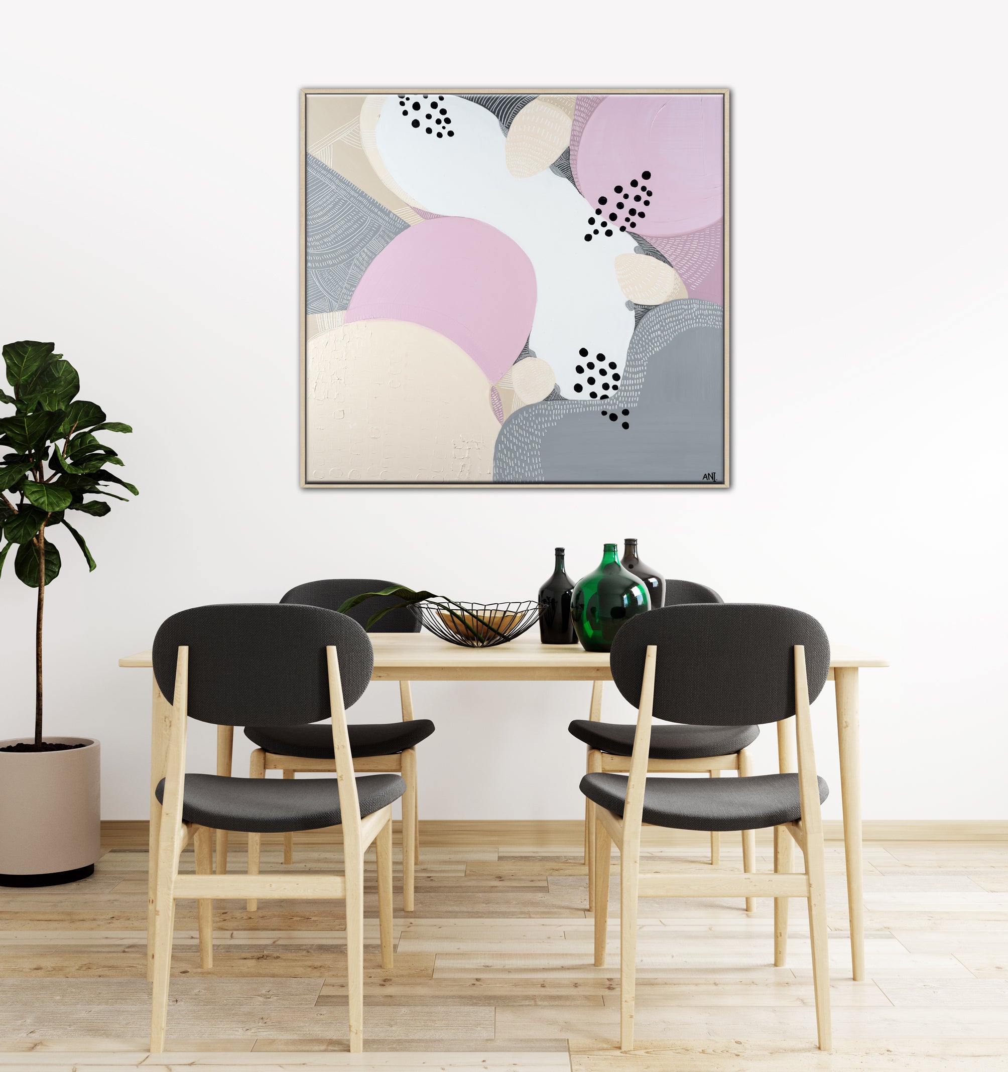 "Banksia Love" – Original floral painting by Australian artist Ani Ipradjian, inspired by Banksia hookeriana, featuring textured orange blooms and native foliage from Western Australia.