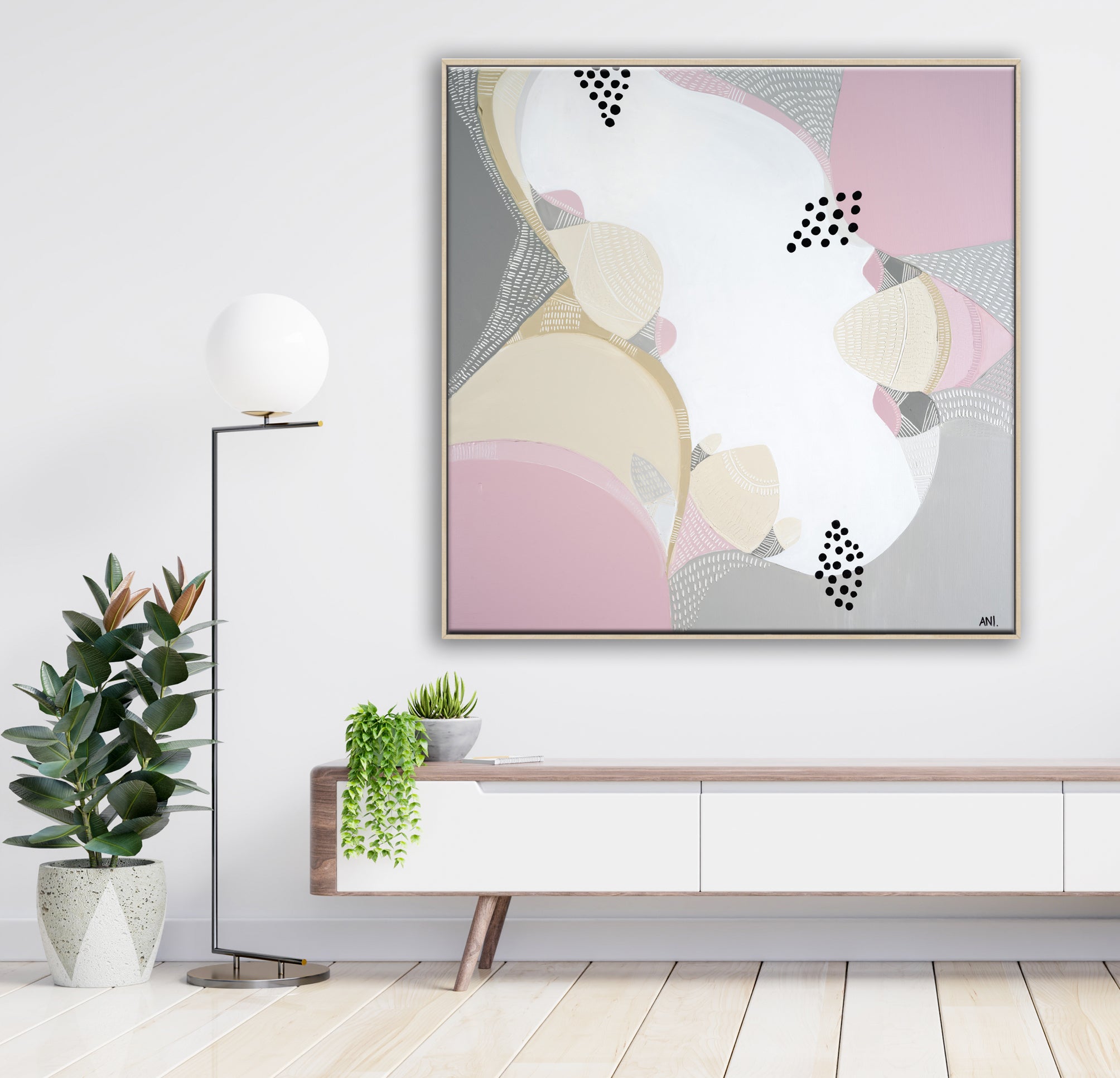 "Banksia Spirit" – Original floral painting by Australian artist Ani Ipradjian, featuring the iconic Banksia wildflower in textured, earthy tones inspired by the Australian bush.