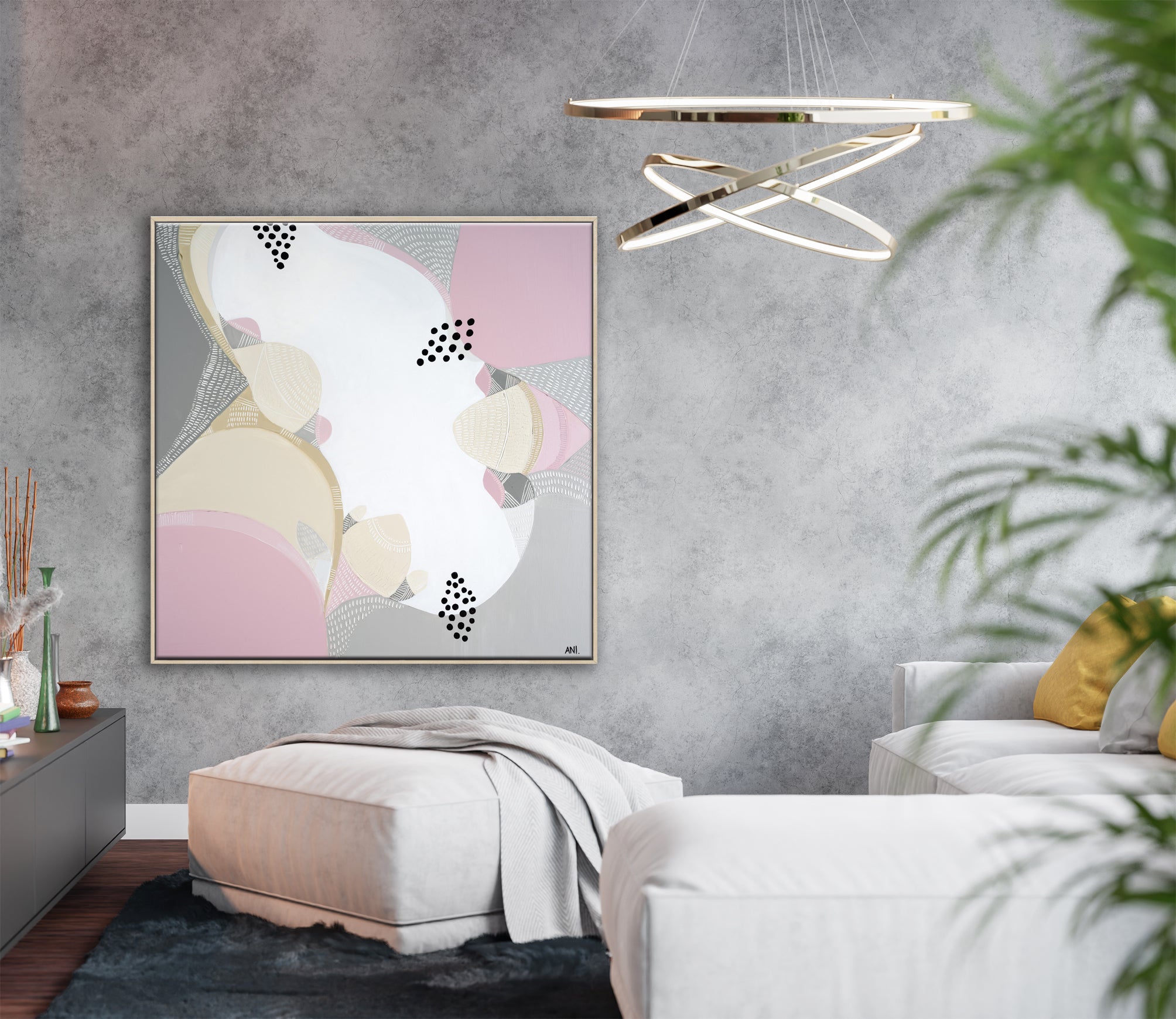 "Banksia Spirit" – Original floral painting by Australian artist Ani Ipradjian, featuring the iconic Banksia wildflower in textured, earthy tones inspired by the Australian bush.