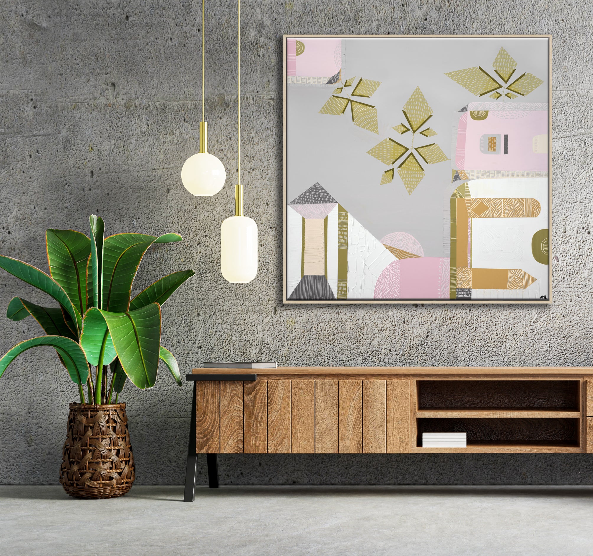 "Iconic Australia 1970 Interior print by Ani Ipradjian – retro Australian art inspired by 1970s Melbourne home décor and urban interiors"