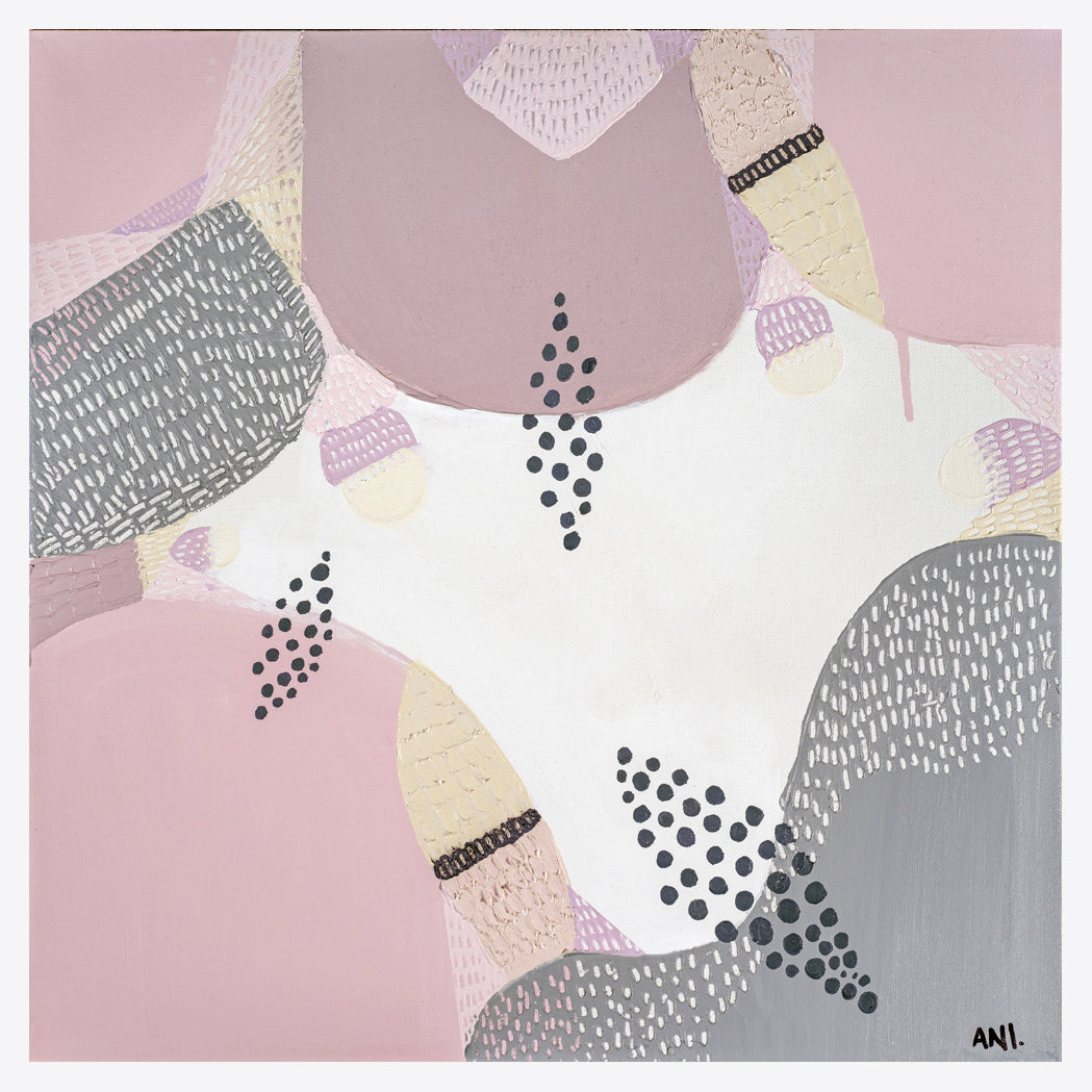 "Jacaranda in Bloom Sydney" – Original floral abstract painting by Australian artist Ani Ipradjian, featuring textured lilac and purple hues inspired by Jacaranda trees around Sydney Harbour.