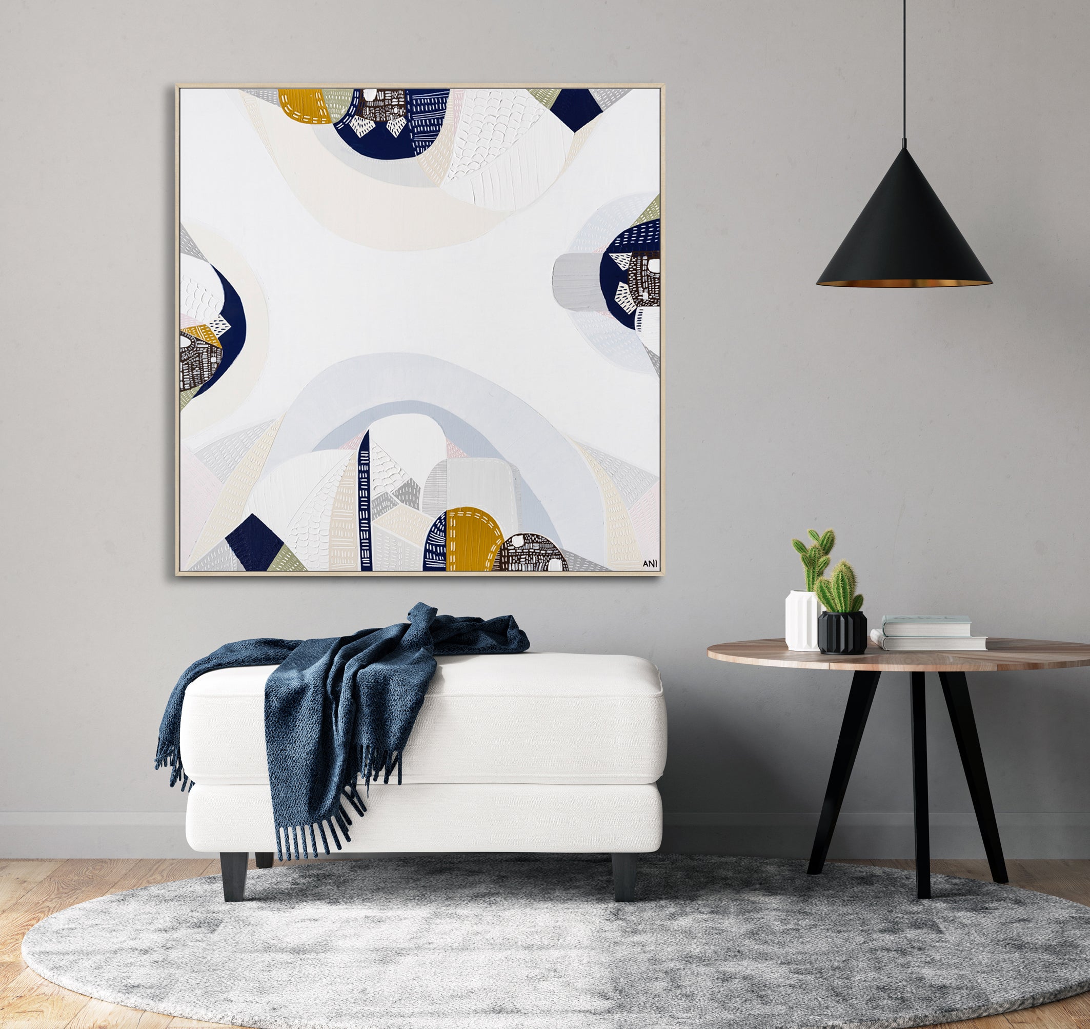 "Macedon Ranges" – Original abstract landscape painting by Australian artist Ani Ipradjian, inspired by Victoria’s scenic Macedon region and its native forests, painted in rich earthy tones.