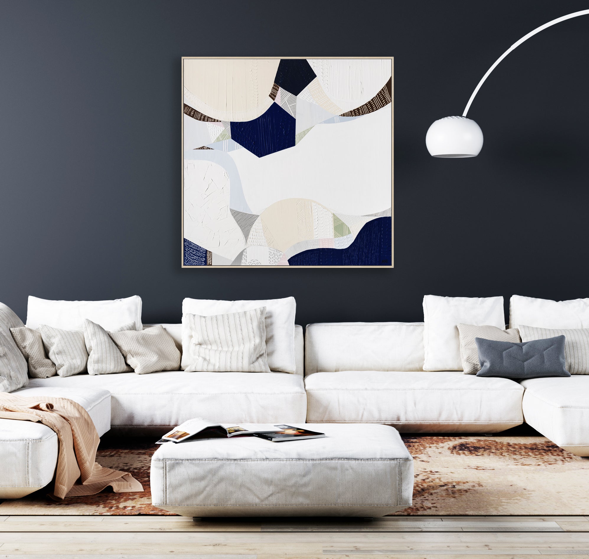 "Hanging Rock Summit" – Original abstract painting by Australian artist Ani Ipradjian, inspired by Victoria’s iconic Hanging Rock and its ancient volcanic summit trail, with textured earthy tones.