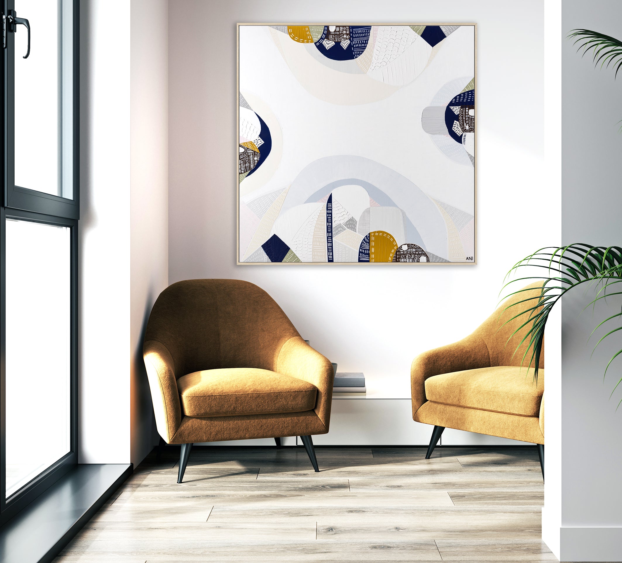 "Macedon Ranges" – Original abstract landscape painting by Australian artist Ani Ipradjian, inspired by Victoria’s scenic Macedon region and its native forests, painted in rich earthy tones.