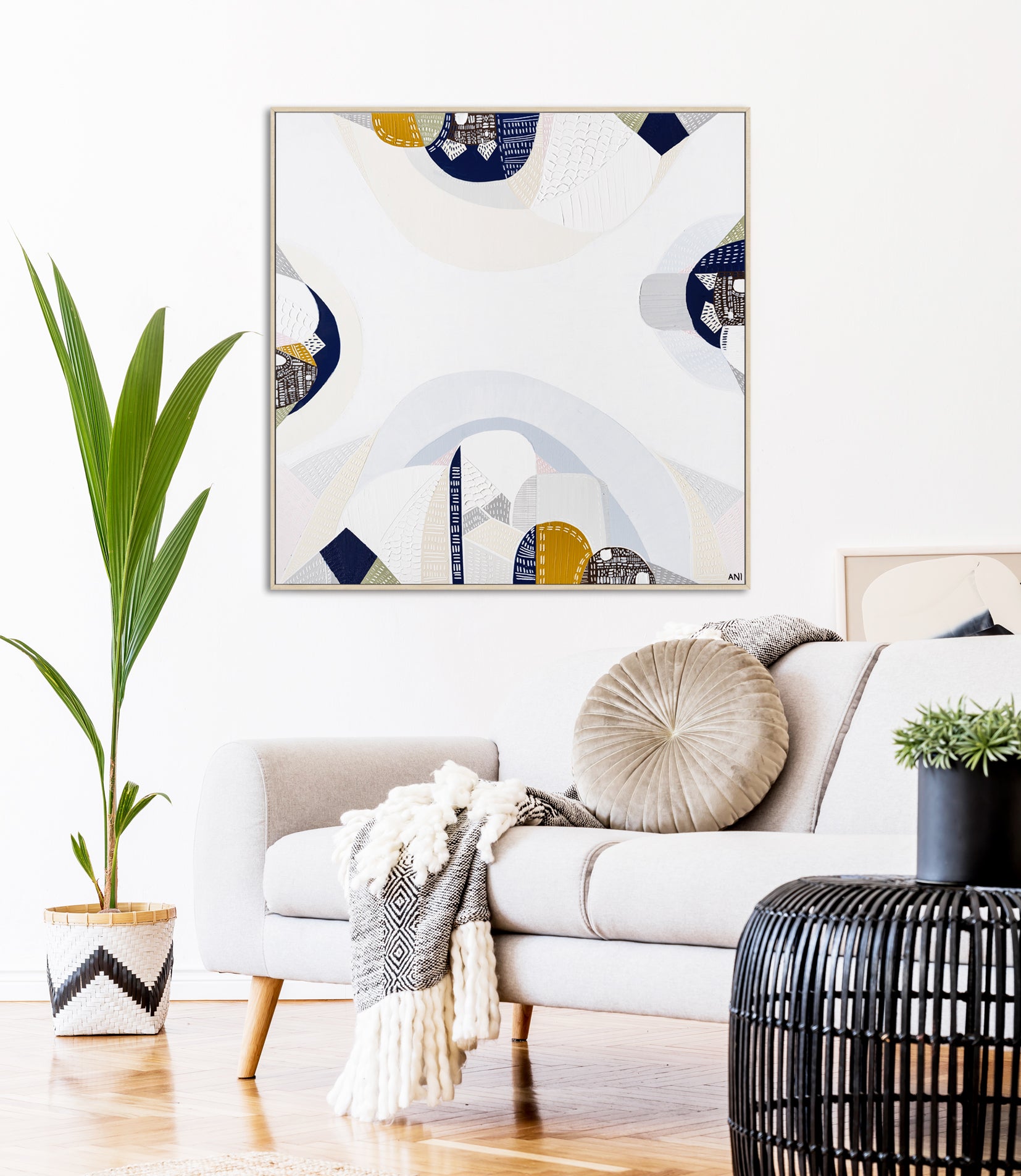 "Macedon Ranges" – Original abstract landscape painting by Australian artist Ani Ipradjian, inspired by Victoria’s scenic Macedon region and its native forests, painted in rich earthy tones.