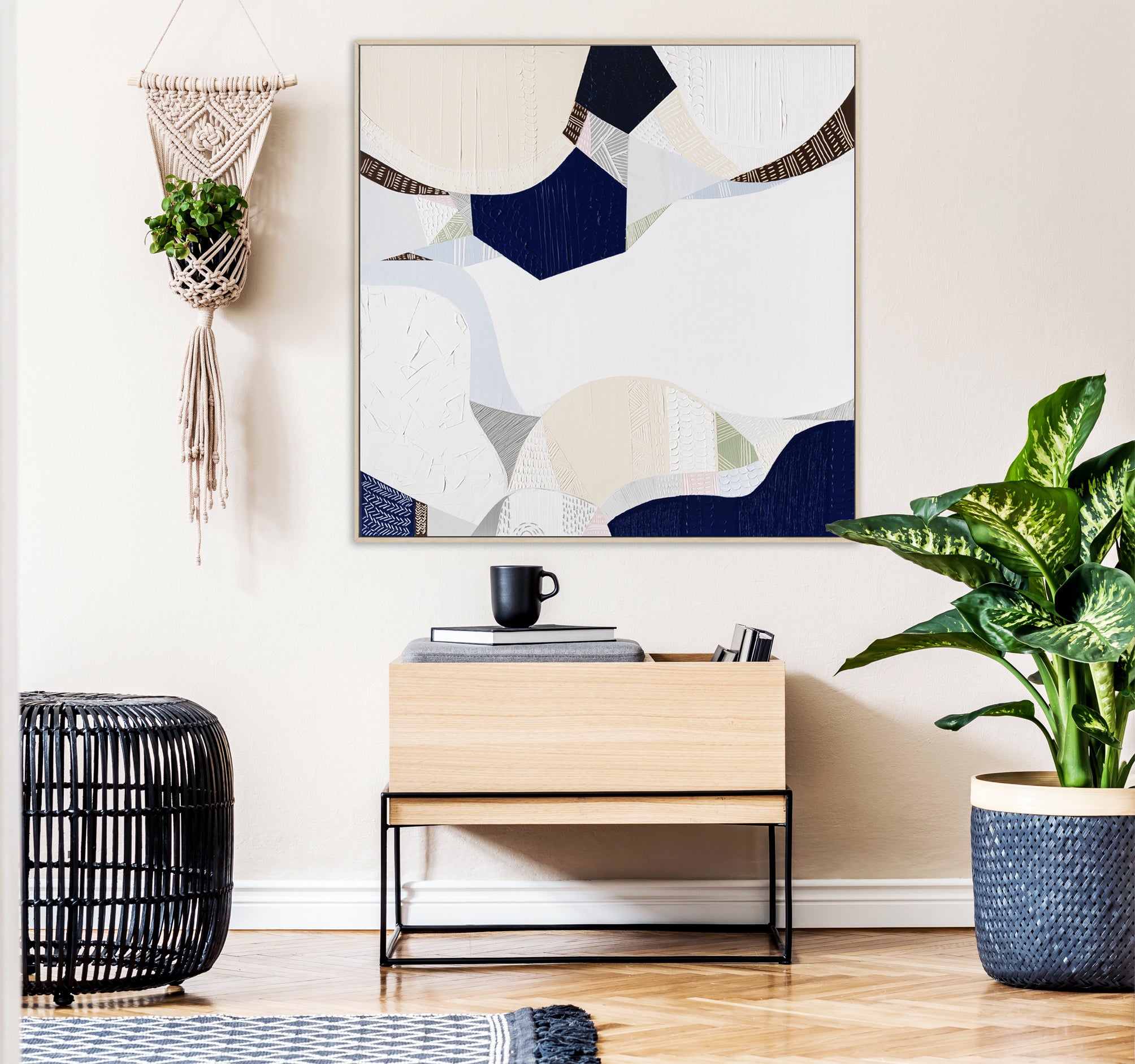 "Hanging Rock Summit" – Original abstract painting by Australian artist Ani Ipradjian, inspired by Victoria’s iconic Hanging Rock and its ancient volcanic summit trail, with textured earthy tones.