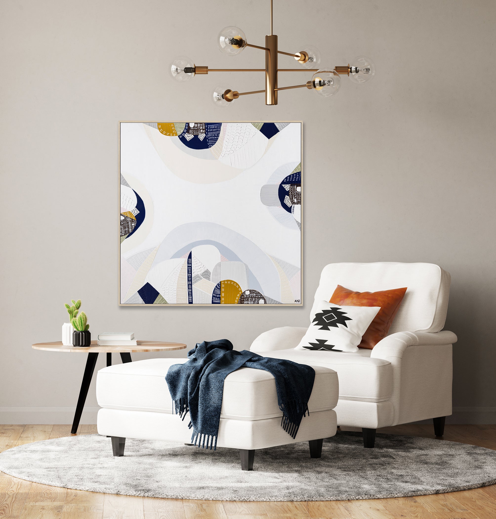 "Macedon Ranges" – Original abstract landscape painting by Australian artist Ani Ipradjian, inspired by Victoria’s scenic Macedon region and its native forests, painted in rich earthy tones.