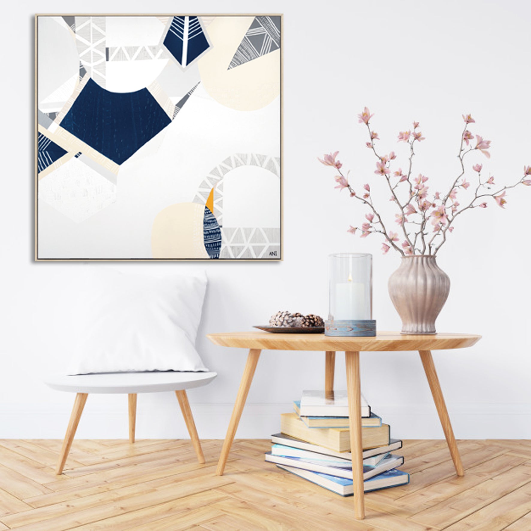 "Melbourne Star" – Original abstract painting by Australian artist Ani Ipradjian, inspired by the iconic Ferris wheel in Docklands, Melbourne, featuring glowing urban textures and forms.