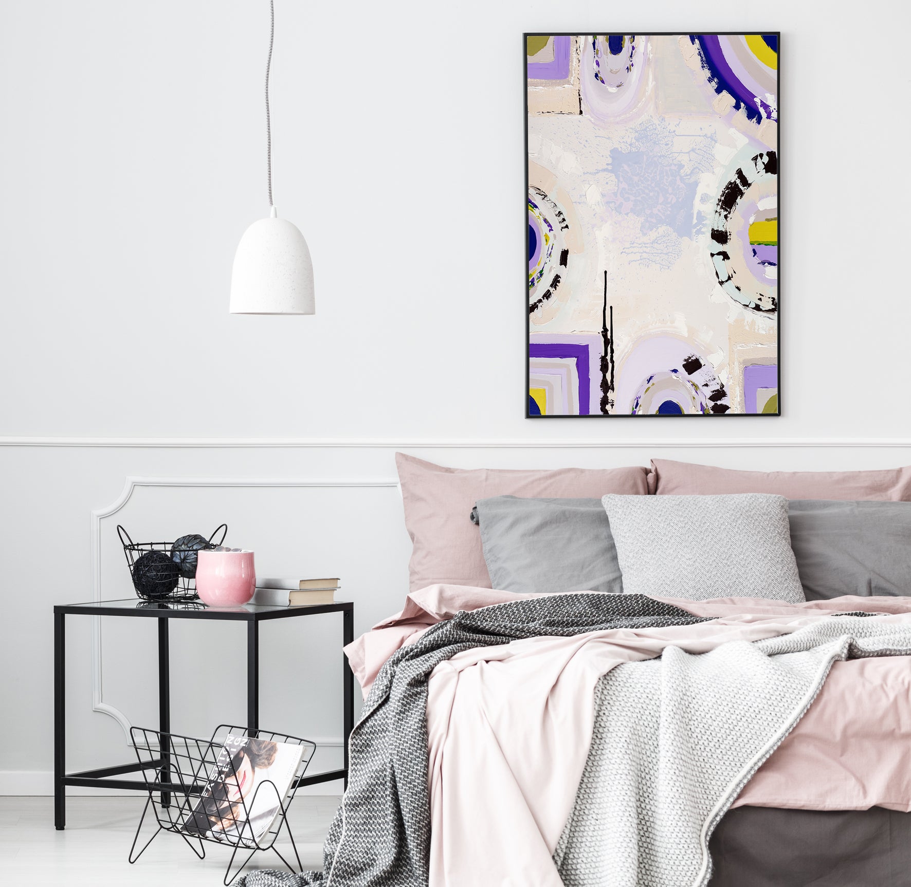 "Red Hill Lavender Farm" – Original lavender landscape painting by Australian artist Ani Ipradjian, inspired by the Mornington Peninsula’s only lavender farm, featuring textured purples and organic tones.