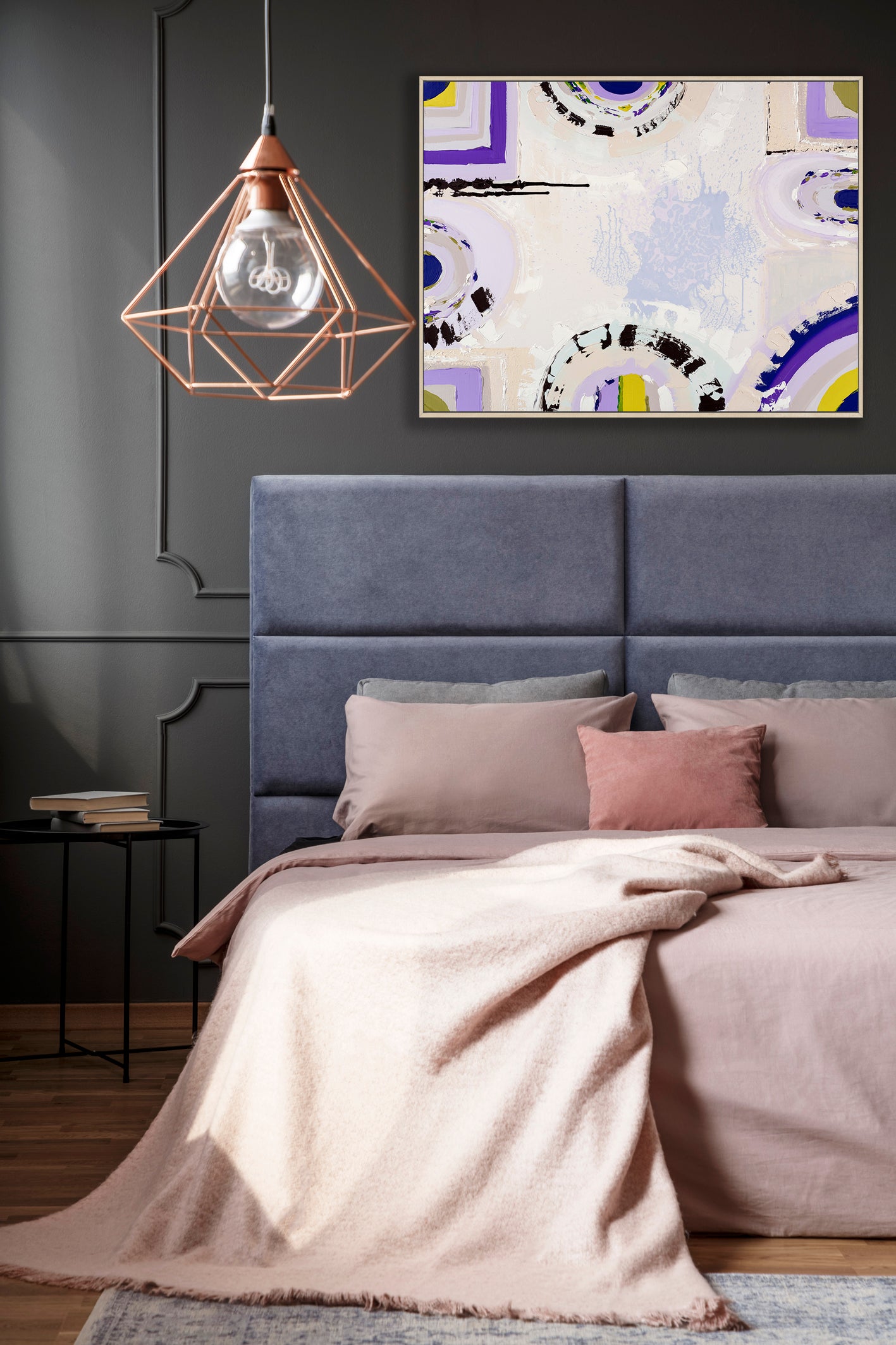 "Red Hill Lavender Farm" – Original lavender landscape painting by Australian artist Ani Ipradjian, inspired by the Mornington Peninsula’s only lavender farm, featuring textured purples and organic tones.