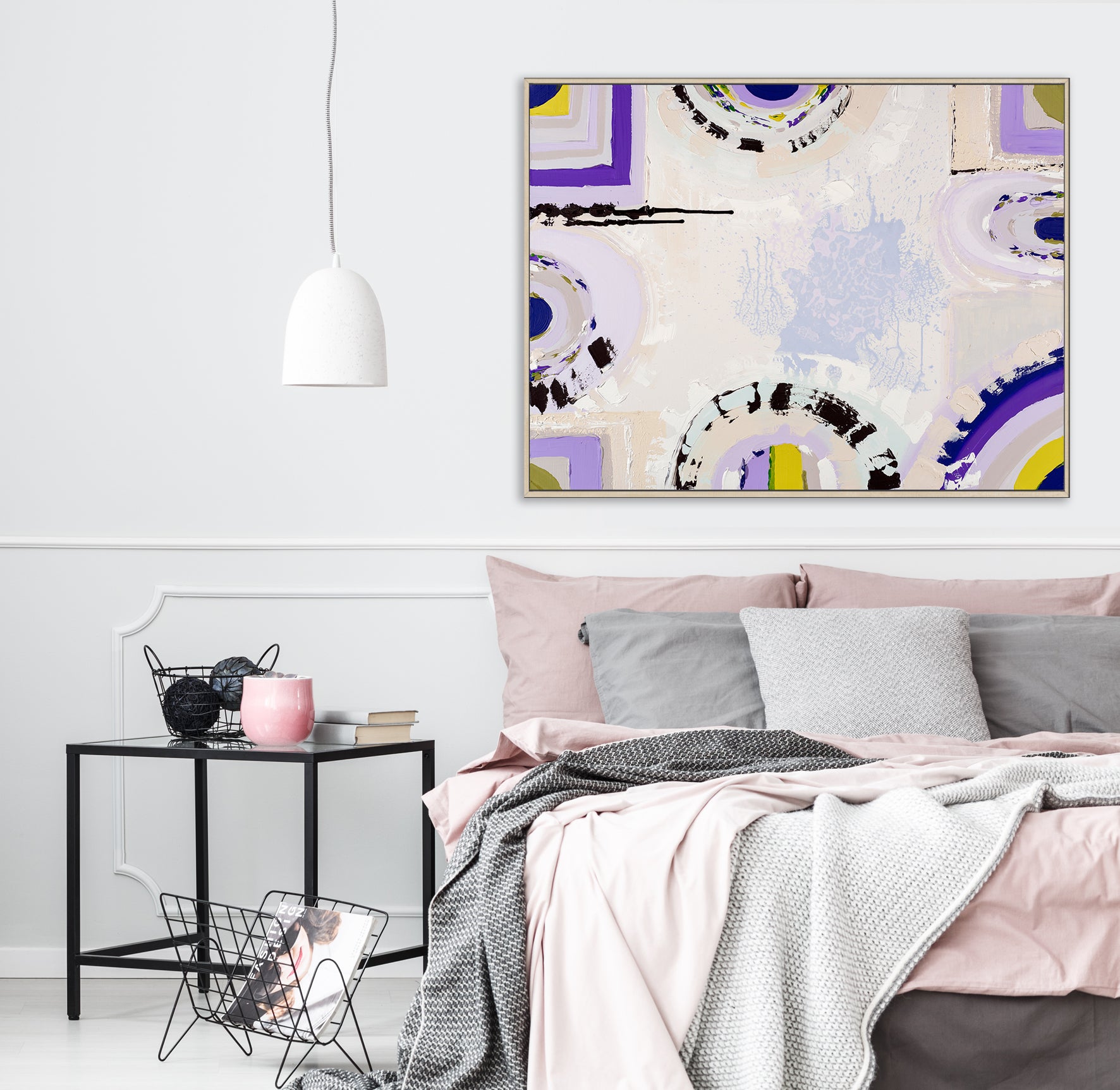 "Red Hill Lavender Farm" – Original lavender landscape painting by Australian artist Ani Ipradjian, inspired by the Mornington Peninsula’s only lavender farm, featuring textured purples and organic tones.