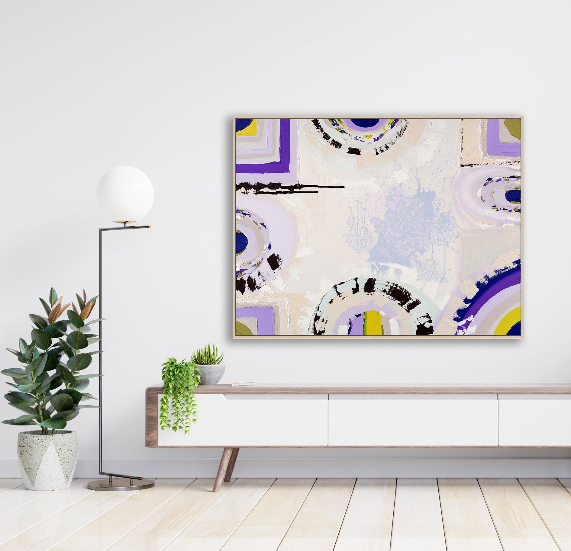 "Red Hill Lavender Farm" – Original lavender landscape painting by Australian artist Ani Ipradjian, inspired by the Mornington Peninsula’s only lavender farm, featuring textured purples and organic tones.