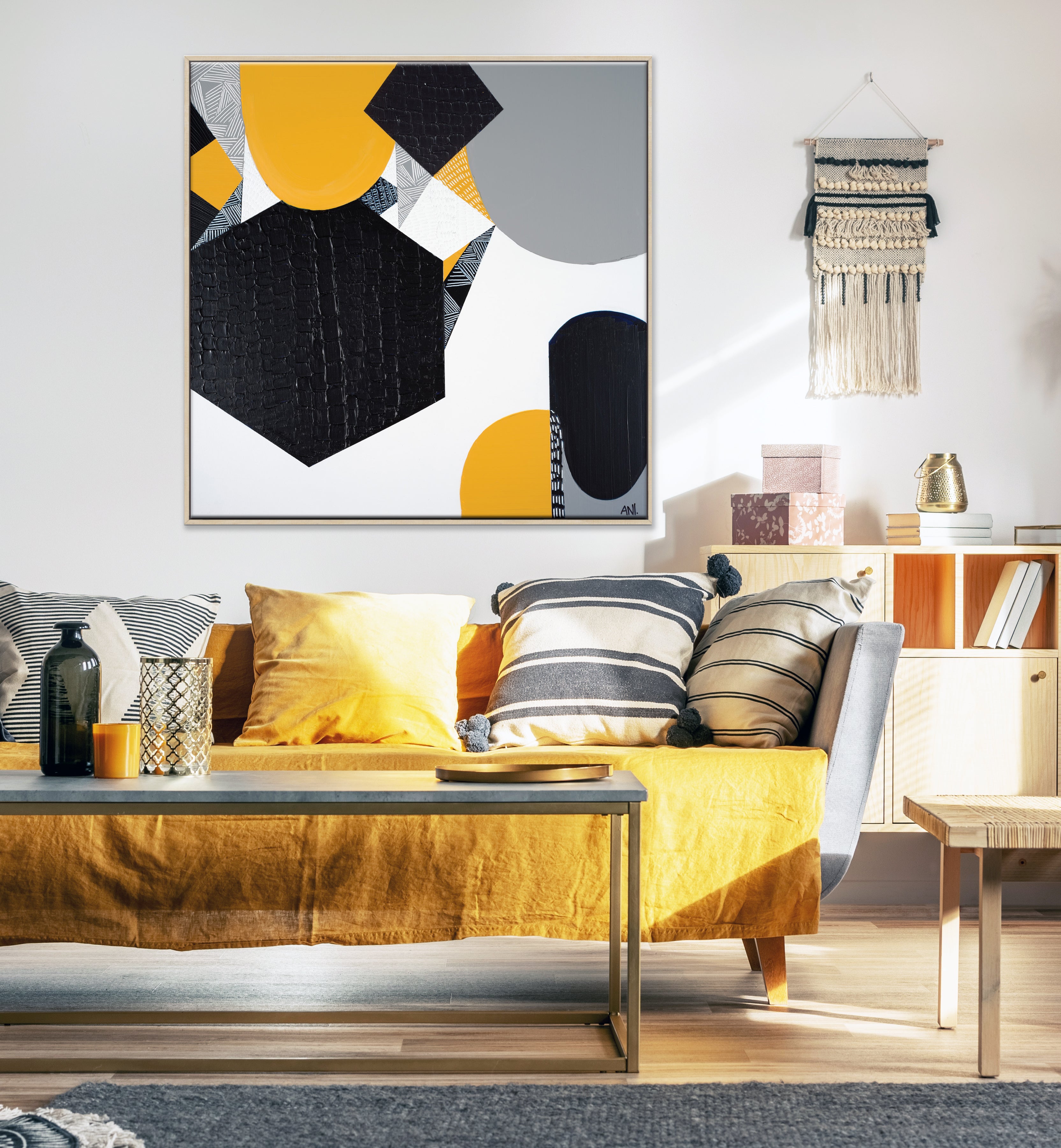 Sunburnt Country 1" – Original Australian landscape painting by Ani Ipradjian, featured on House Rules 2020, capturing the warmth of Australia's climate and sunlit landscapes in rich textured tones.