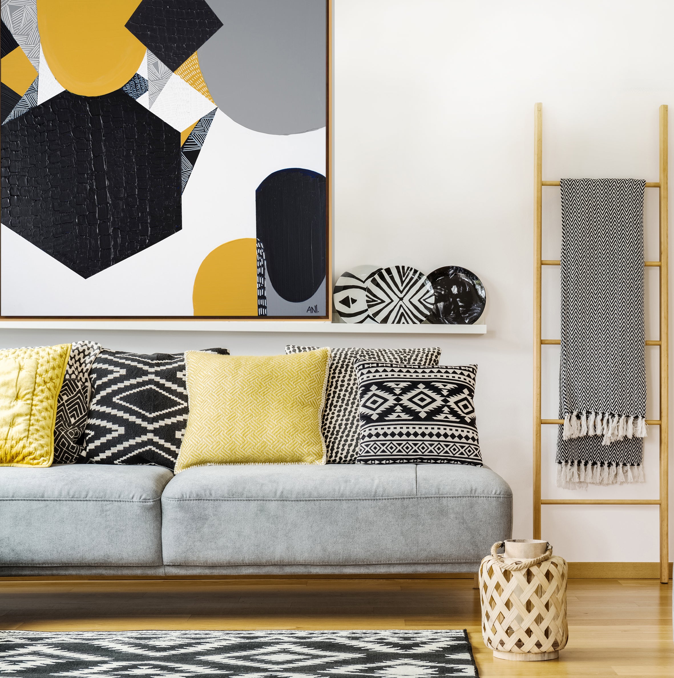 Sunburnt Country 1" – Original Australian landscape painting by Ani Ipradjian, featured on House Rules 2020, capturing the warmth of Australia's climate and sunlit landscapes in rich textured tones.