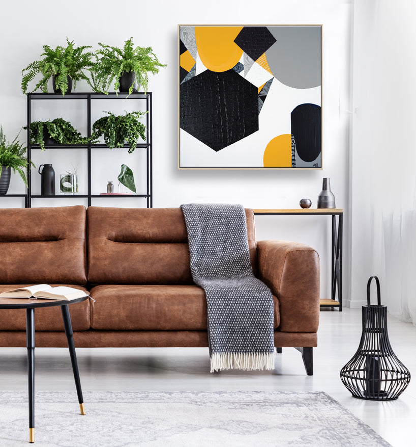 Sunburnt Country 2" – Original Australian landscape painting by Ani Ipradjian, featured on House Rules 2020, capturing the warmth of Australia's climate and sunlit landscapes in rich textured tones.