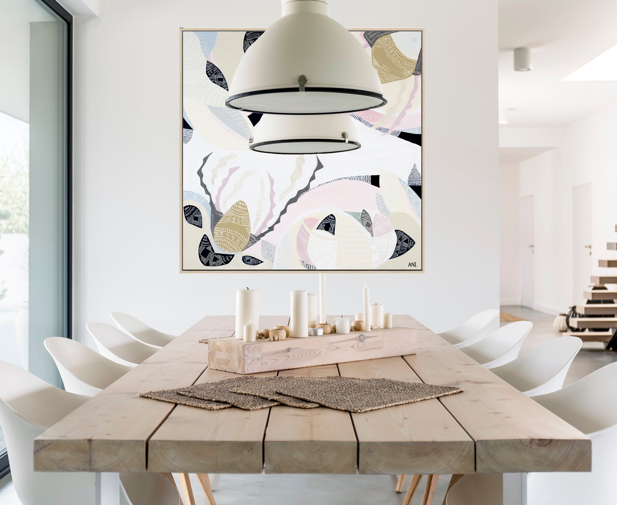 "Wildflower Country" – Original abstract landscape painting by Australian artist Ani Ipradjian, inspired by Western Australia’s wildflower season and pink lake regions near Esperance, featuring vibrant floral tones and native plant forms.