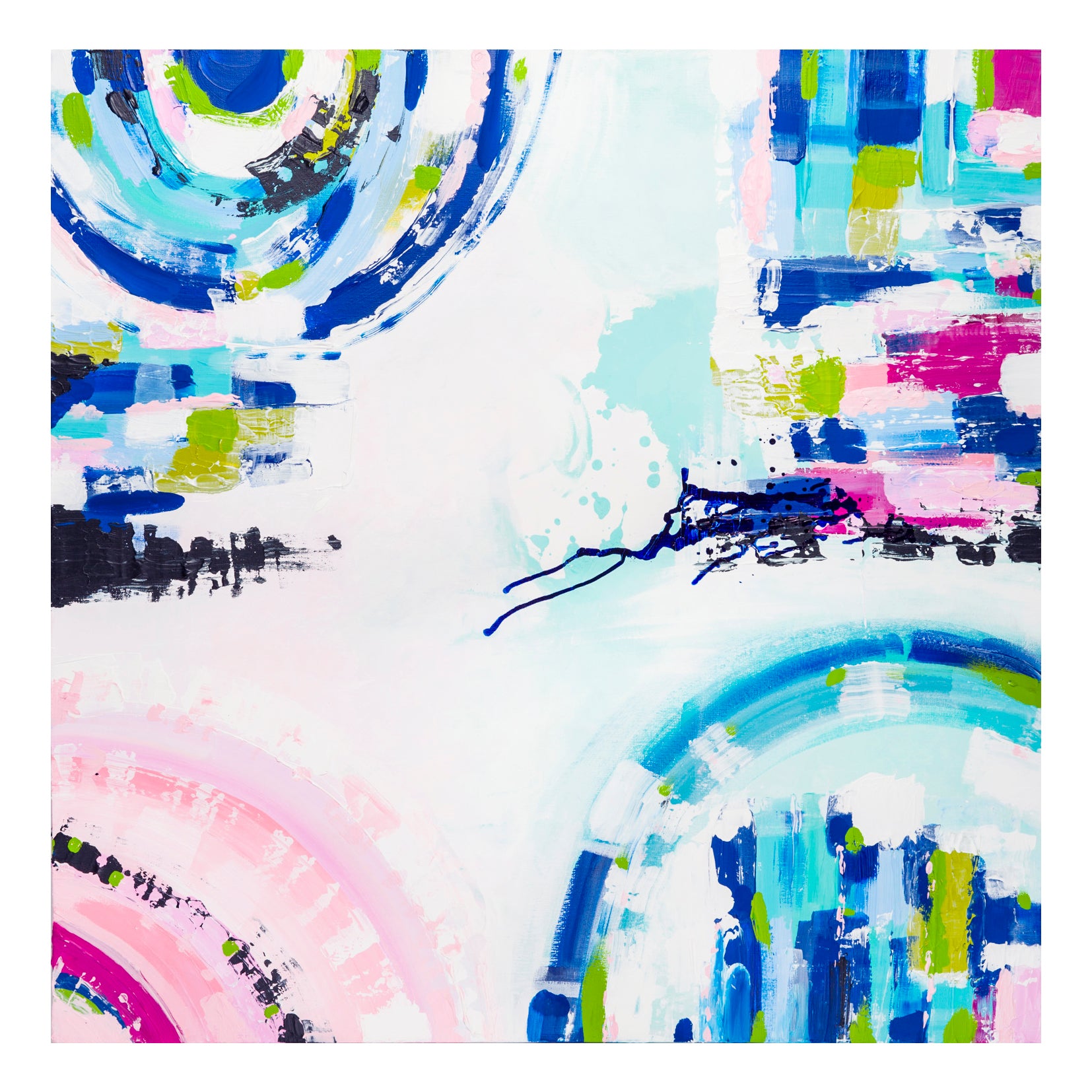 Original abstract painting titled "Port Melbourne Spirit" by Australian artist Ani Ipradjian, depicting the vibrant transition of Melbourne's cityscape to its coastal edge, with dynamic forms and earthy tones capturing the essence of Port Melbourne from dawn to dusk.