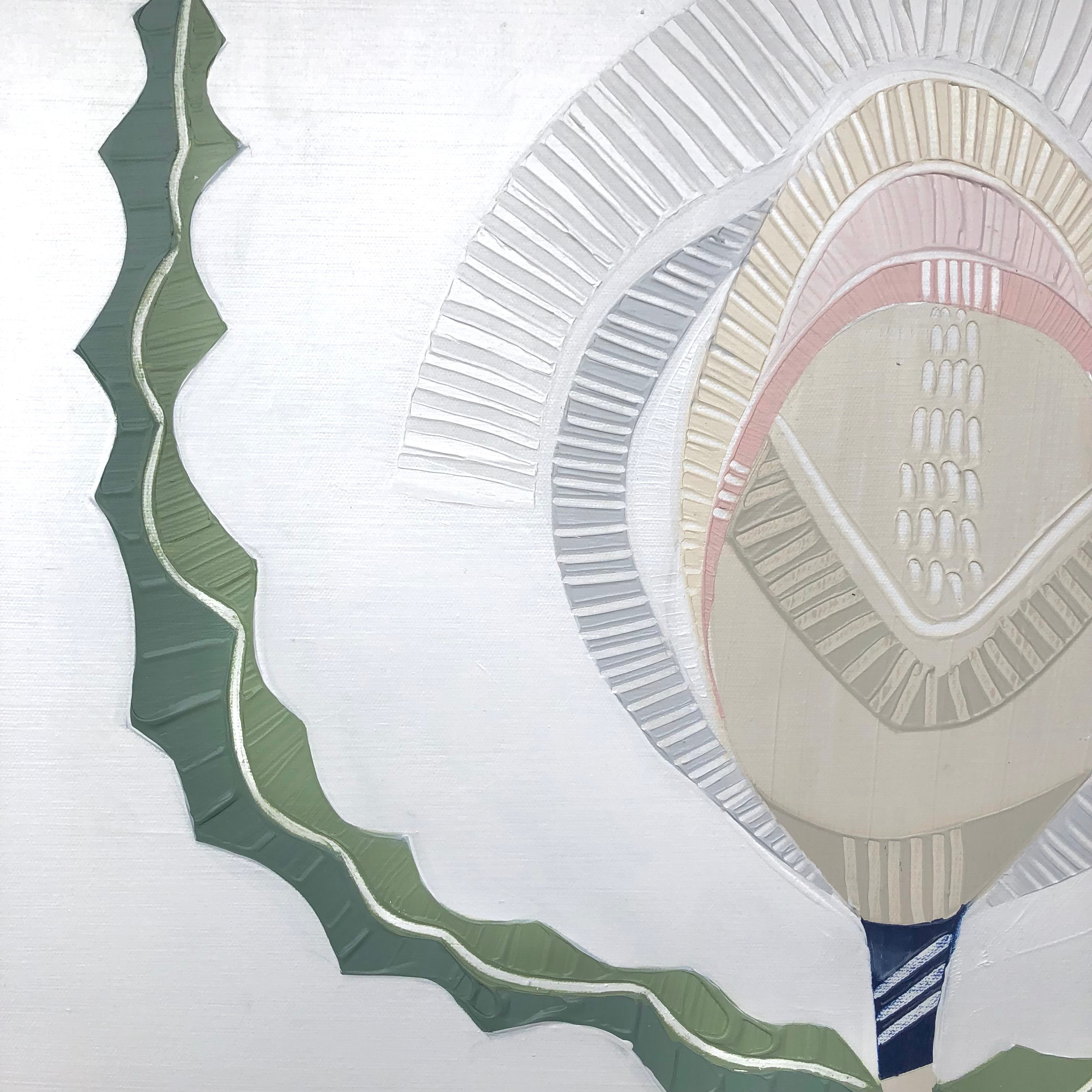 "Banksia Elements 1" – Original abstract painting by Australian artist Ani Ipradjian, inspired by the textures and colours of native Banksia flowers, celebrating their layered, spiky floral forms and natural elegance.