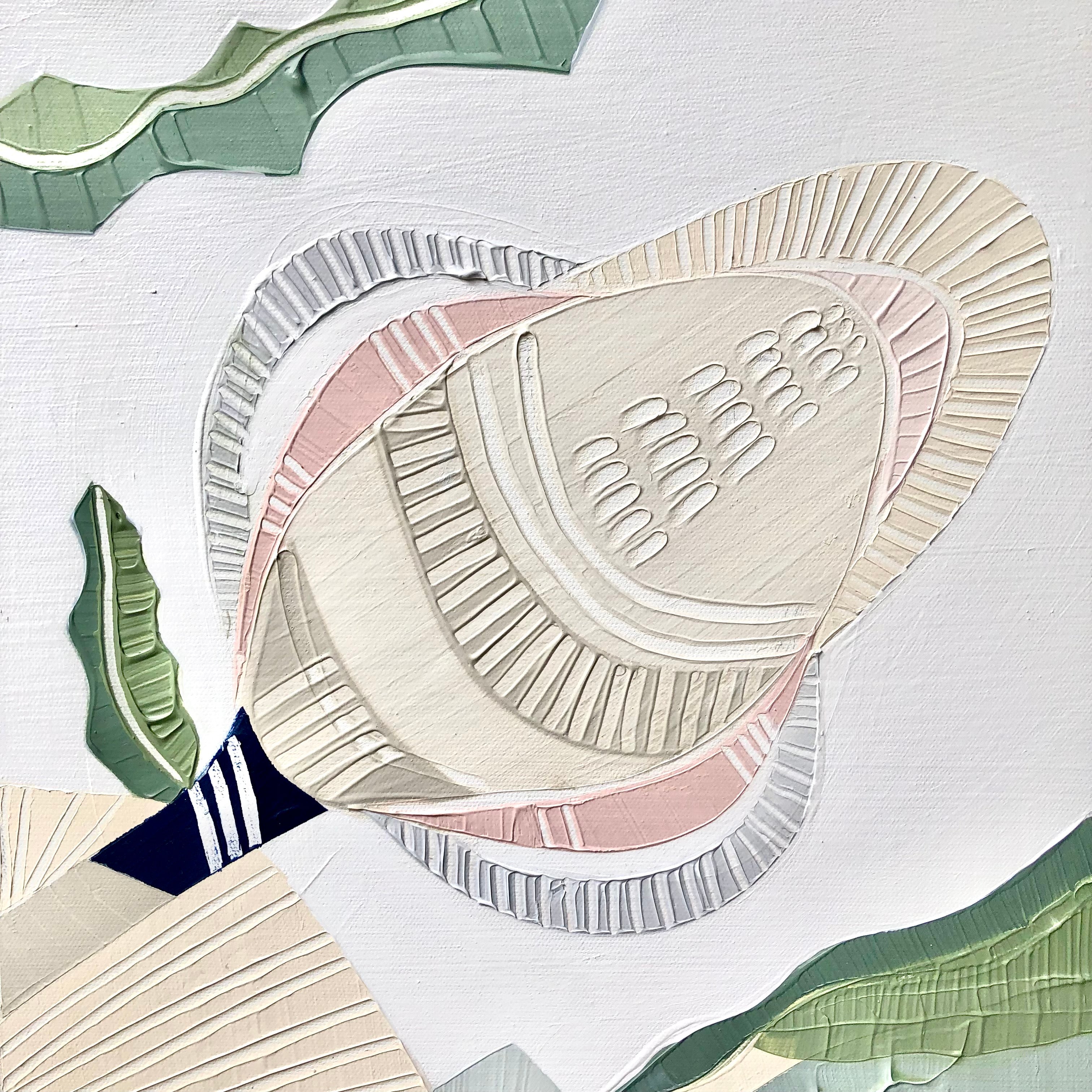 "Banksia Elements 1" – Original abstract painting by Australian artist Ani Ipradjian, inspired by the textures and colours of native Banksia flowers, celebrating their layered, spiky floral forms and natural elegance.