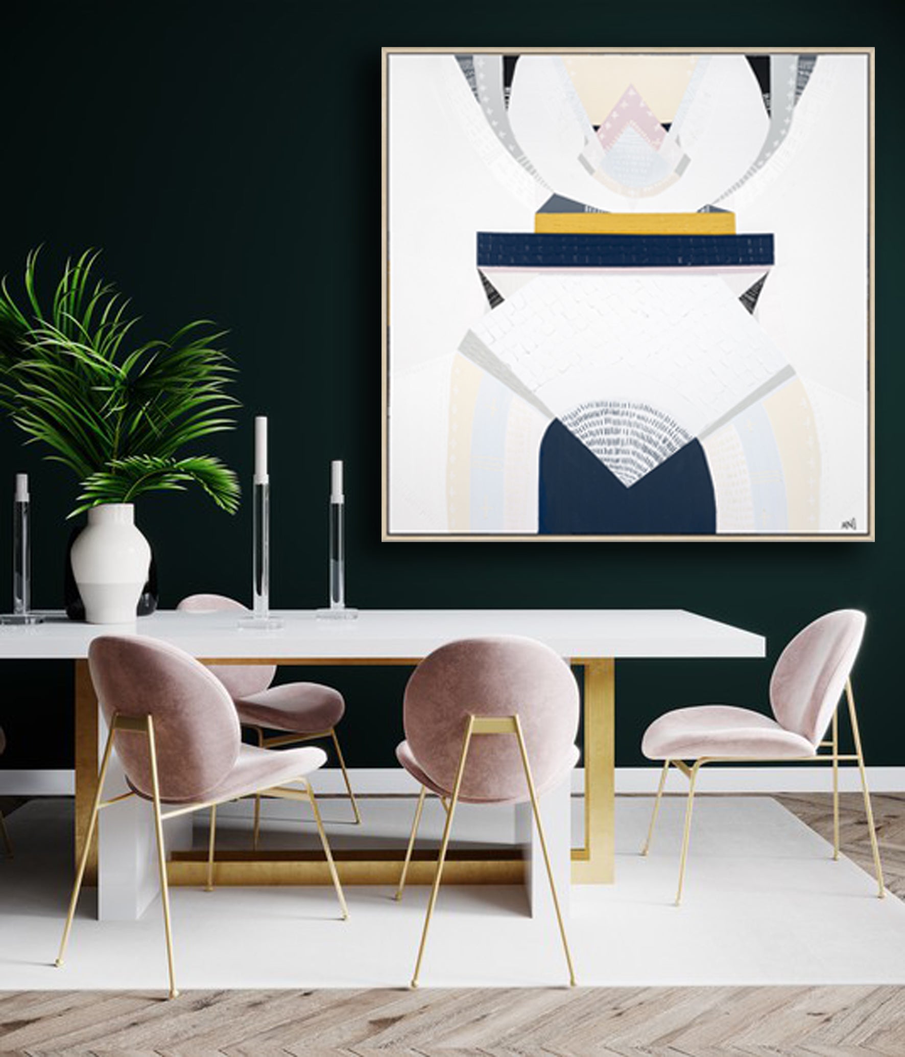 "Pink Star Milky Way" – Original abstract painting by Australian artist Ani Ipradjian, inspired by the Milky Way over the Great Ocean Road, featuring soft pink gas clouds and cosmic textures.