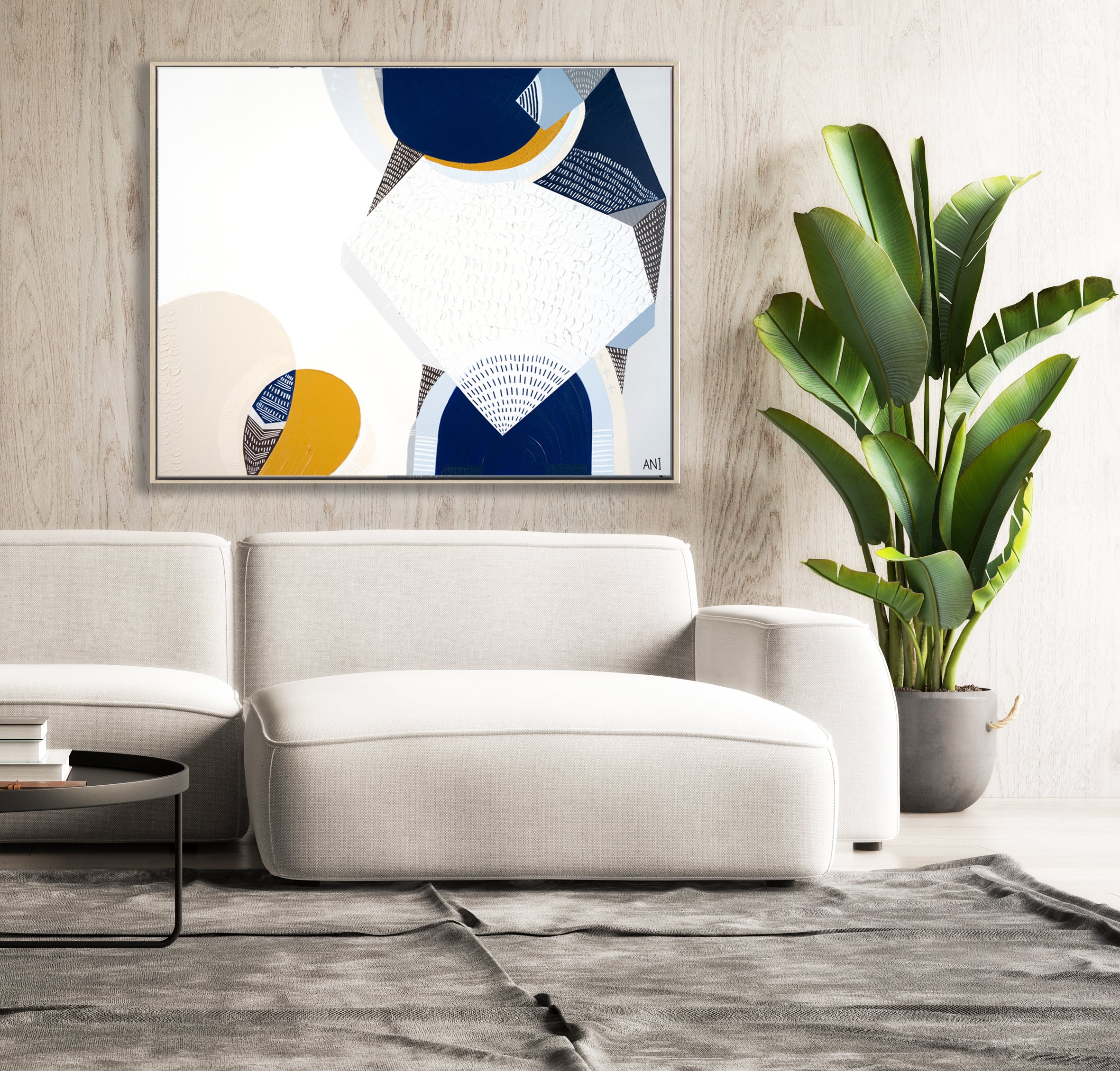 Abstract coastal painting of the 12 Apostles along the Great Ocean Road under a starry night sky, inspired by the Milky Way. Features deep blues, earthy tones, and textured brushwork. Created by Melbourne-based artist Ani Ipradjian to capture the beauty of Australia's natural coastal landmarks.