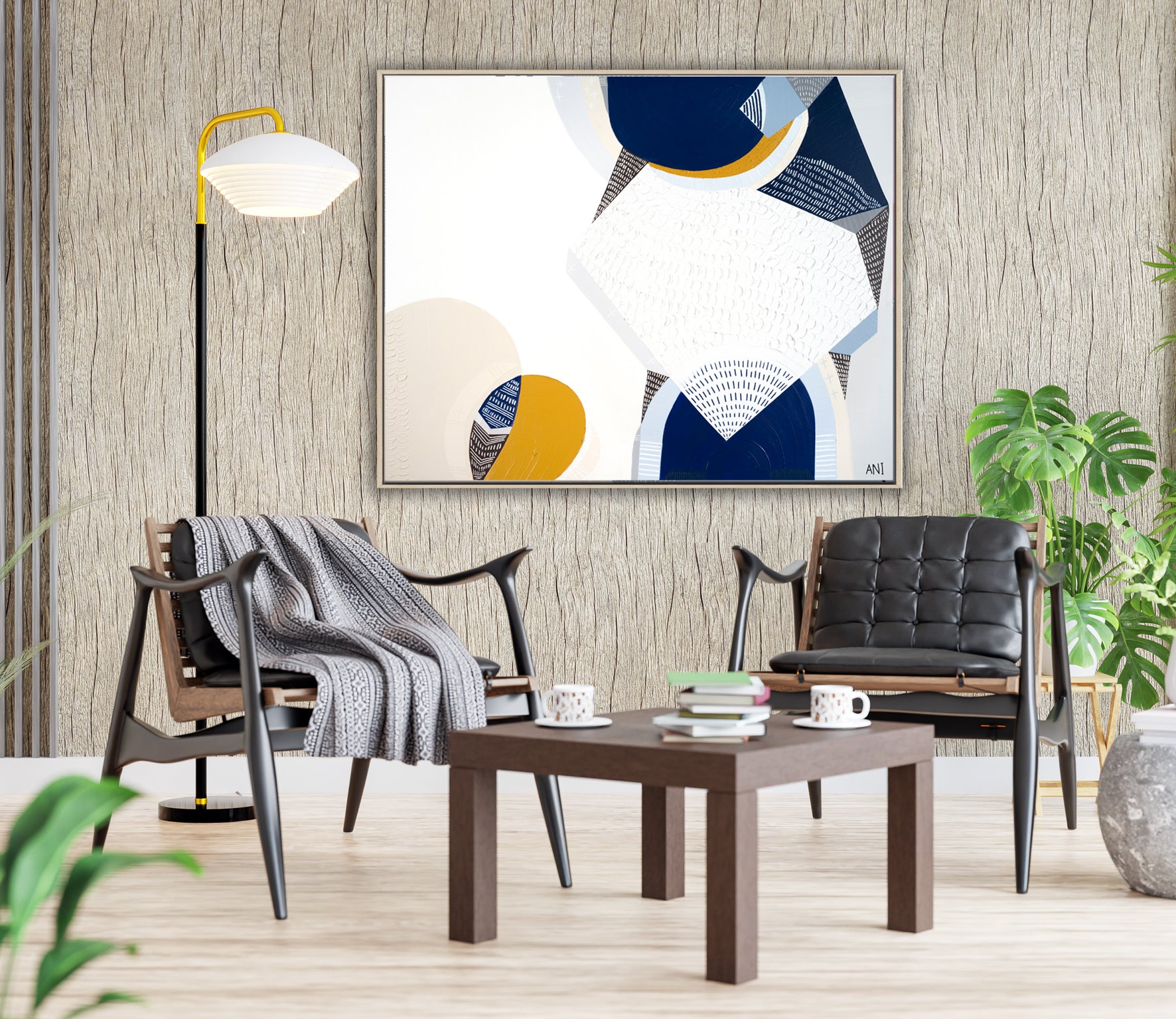 Abstract coastal painting of the 12 Apostles along the Great Ocean Road under a starry night sky, inspired by the Milky Way. Features deep blues, earthy tones, and textured brushwork. Created by Melbourne-based artist Ani Ipradjian to capture the beauty of Australia's natural coastal landmarks.