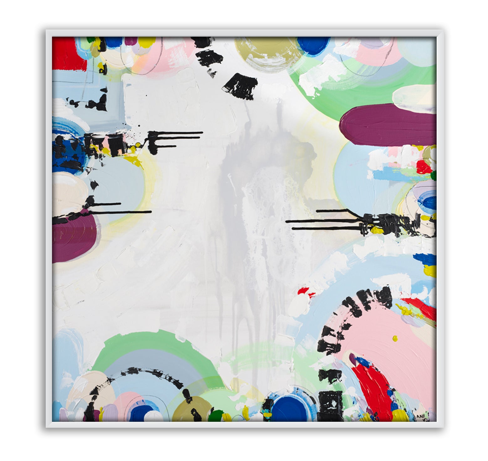 "Albert Park Love abstract art print by Australian artist Ani Ipradjian – pastel and dark tones inspired by Melbourne’s Albert Park sunsets and lake view"